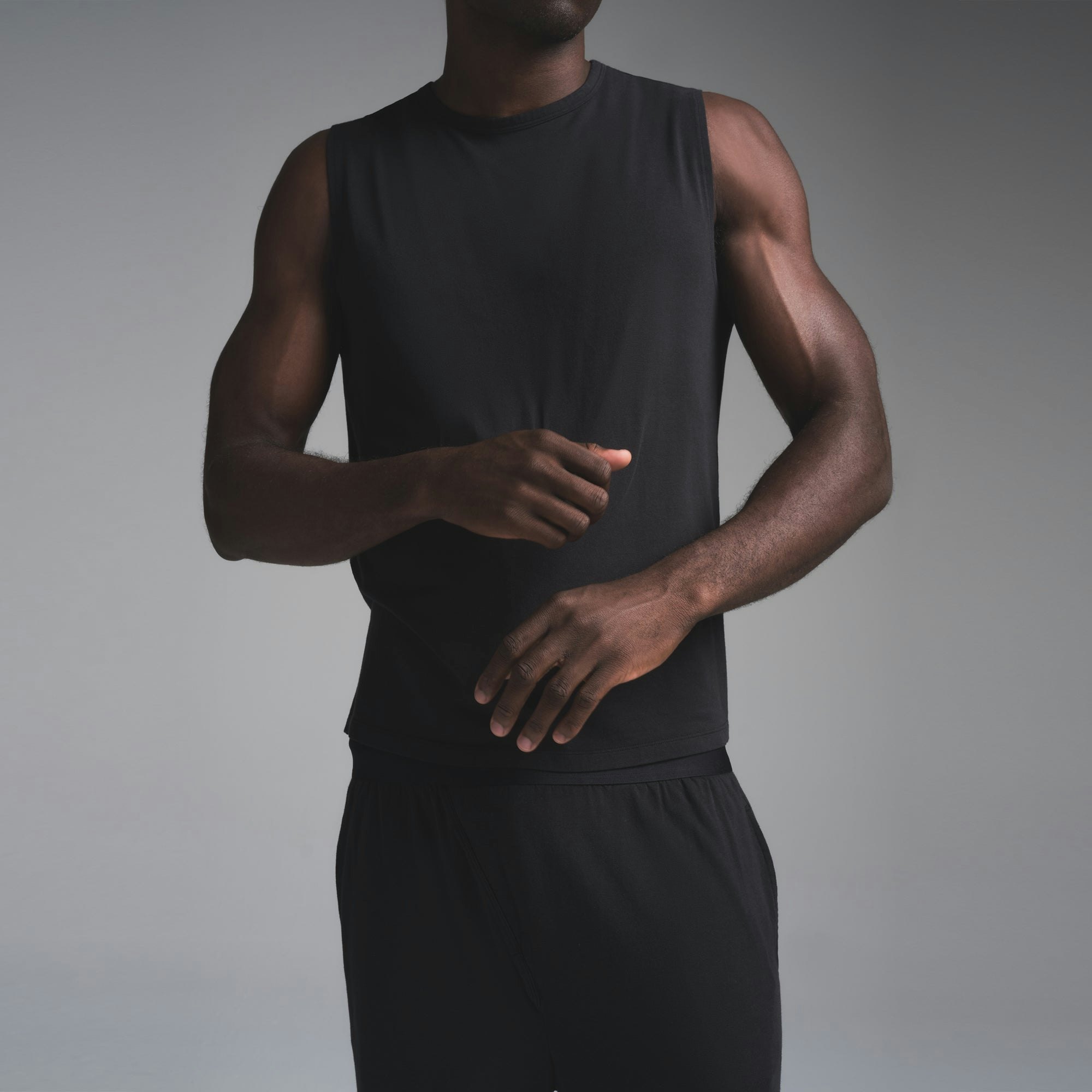 JERSEY SLEEP MENS TANK | OBSIDIAN ADDITIONAL FABRIC DETAILS