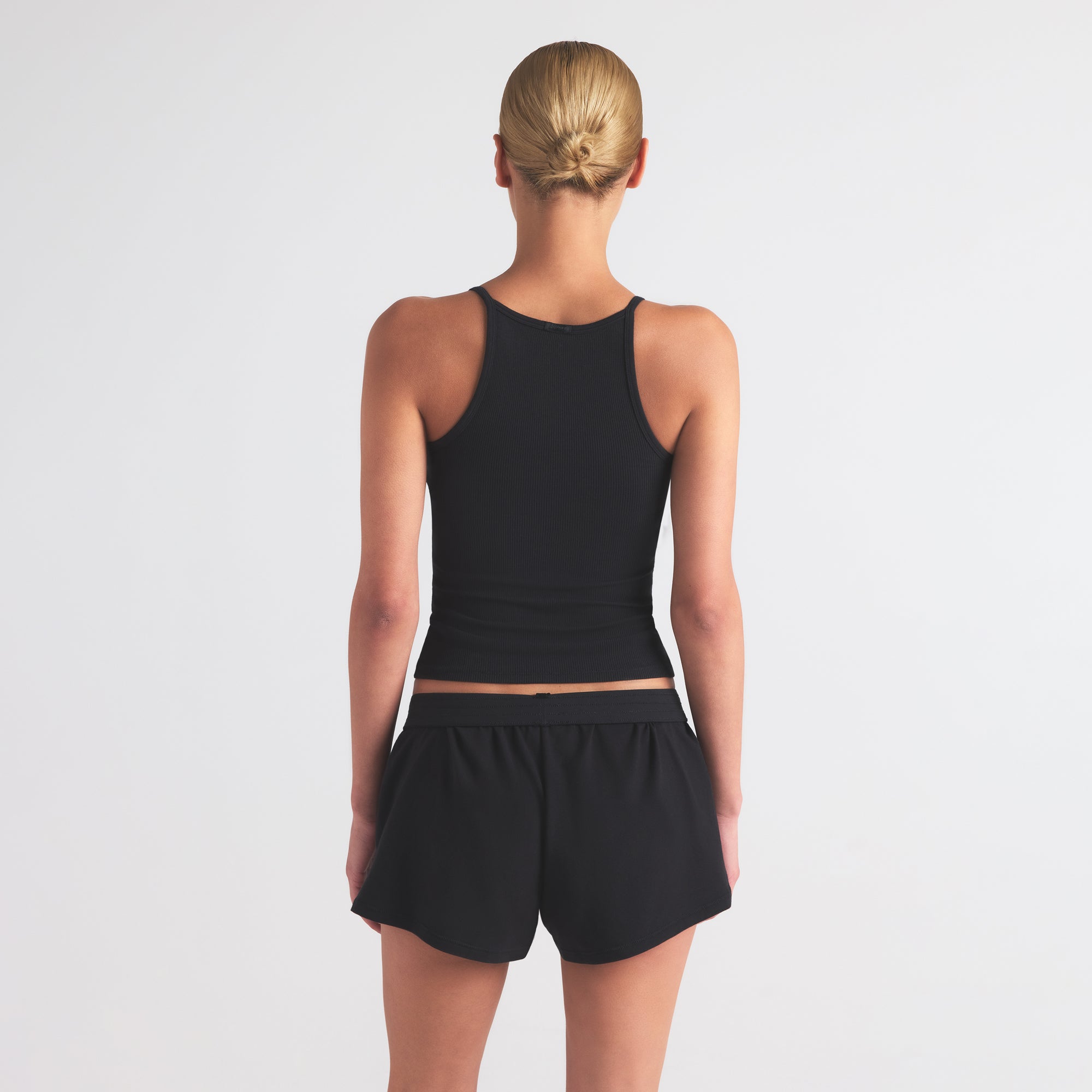 COTTON RIB LONG CAMI | SOOT