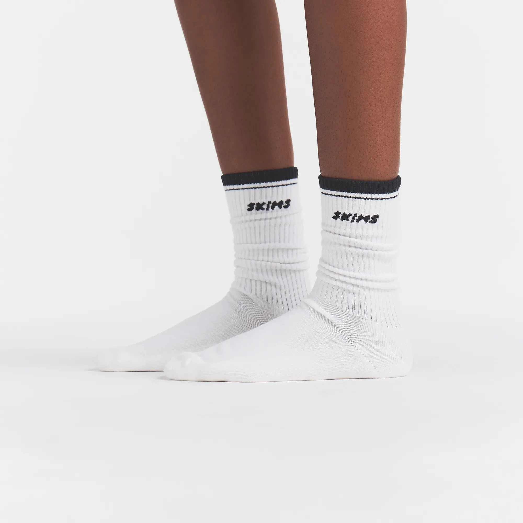 RIBBED CREW LOGO SOCK 3-PACK | STONE MULTI & LAYS FLAT ON A WHITE BACKGROUND | FLT