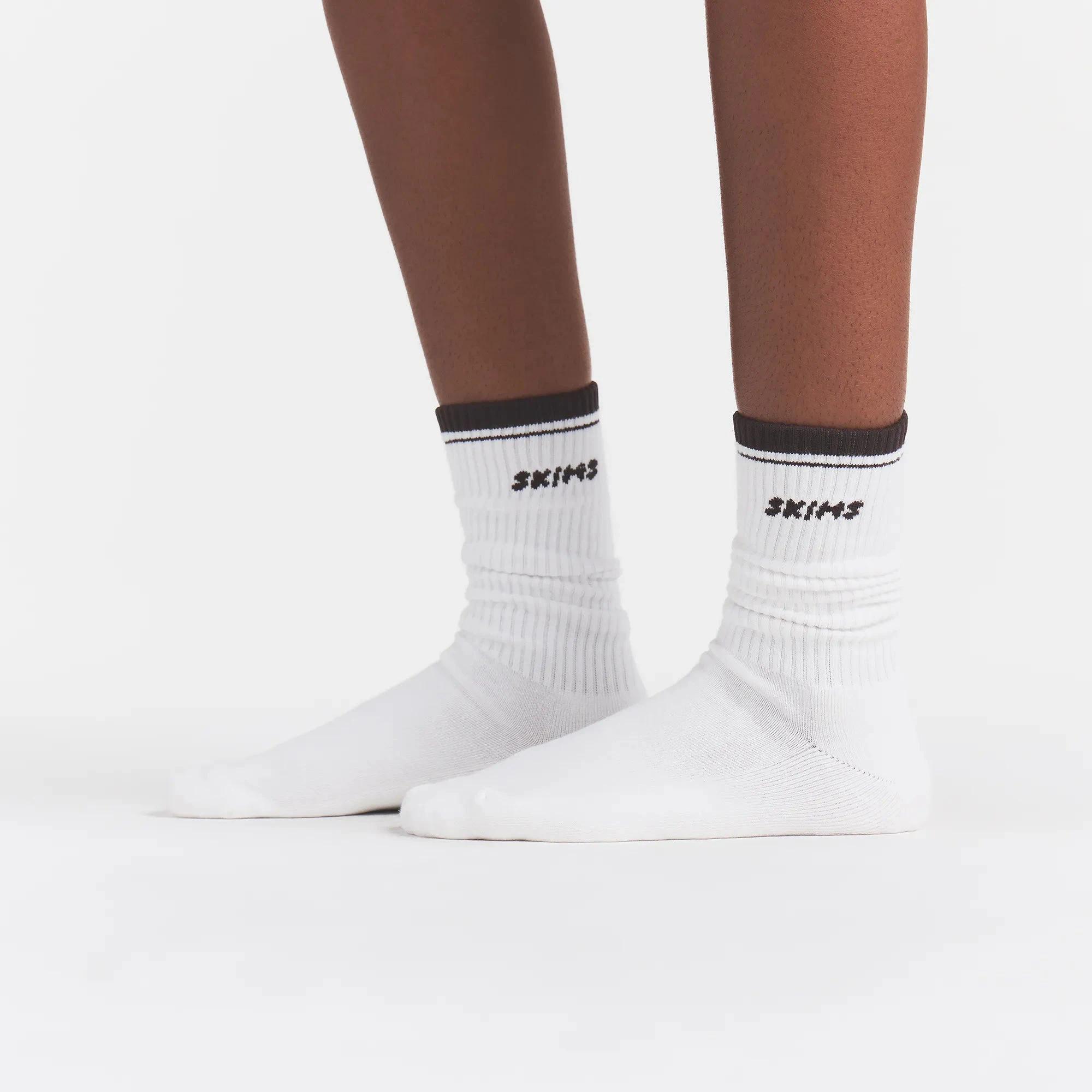 RIBBED CREW LOGO SOCK 3-PACK | STONE MULTI & LAYS FLAT ON A WHITE BACKGROUND | FLT