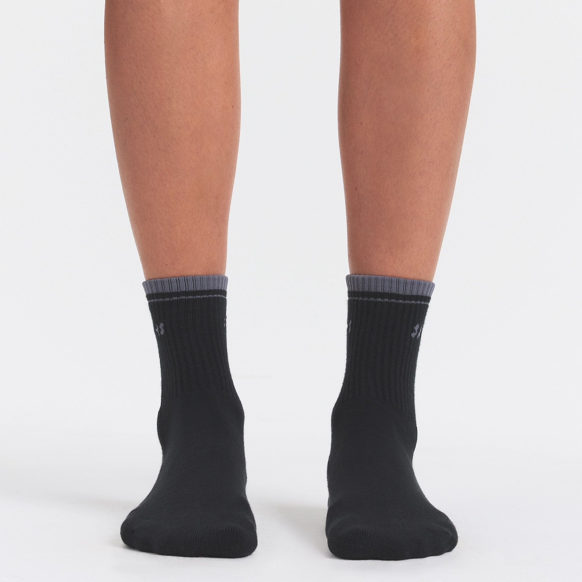 SKIMS SOCKS RIBBED QUARTER CREW LOGO SOCK 3-PACK