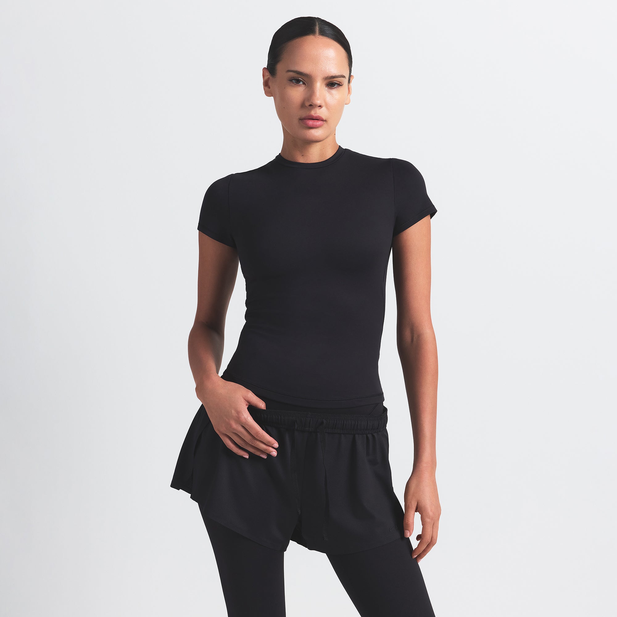 NikeSKIMS MATTE PADDED BABY TEE | OBSIDIAN | SKIMS