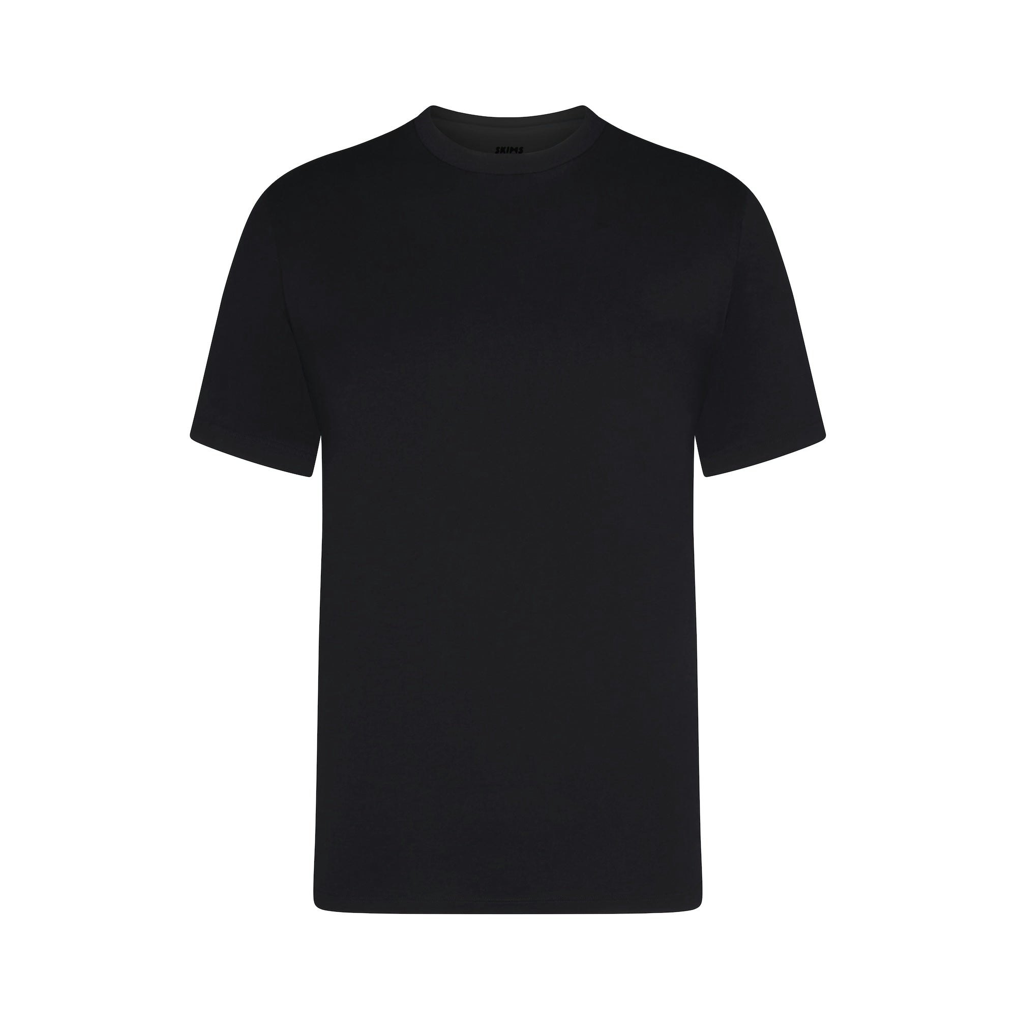 SKIMS BASICS MENS LIGHTWEIGHT T-SHIRT 3-PACK | OBSIDIAN ON A MODEL FRONT VIEW