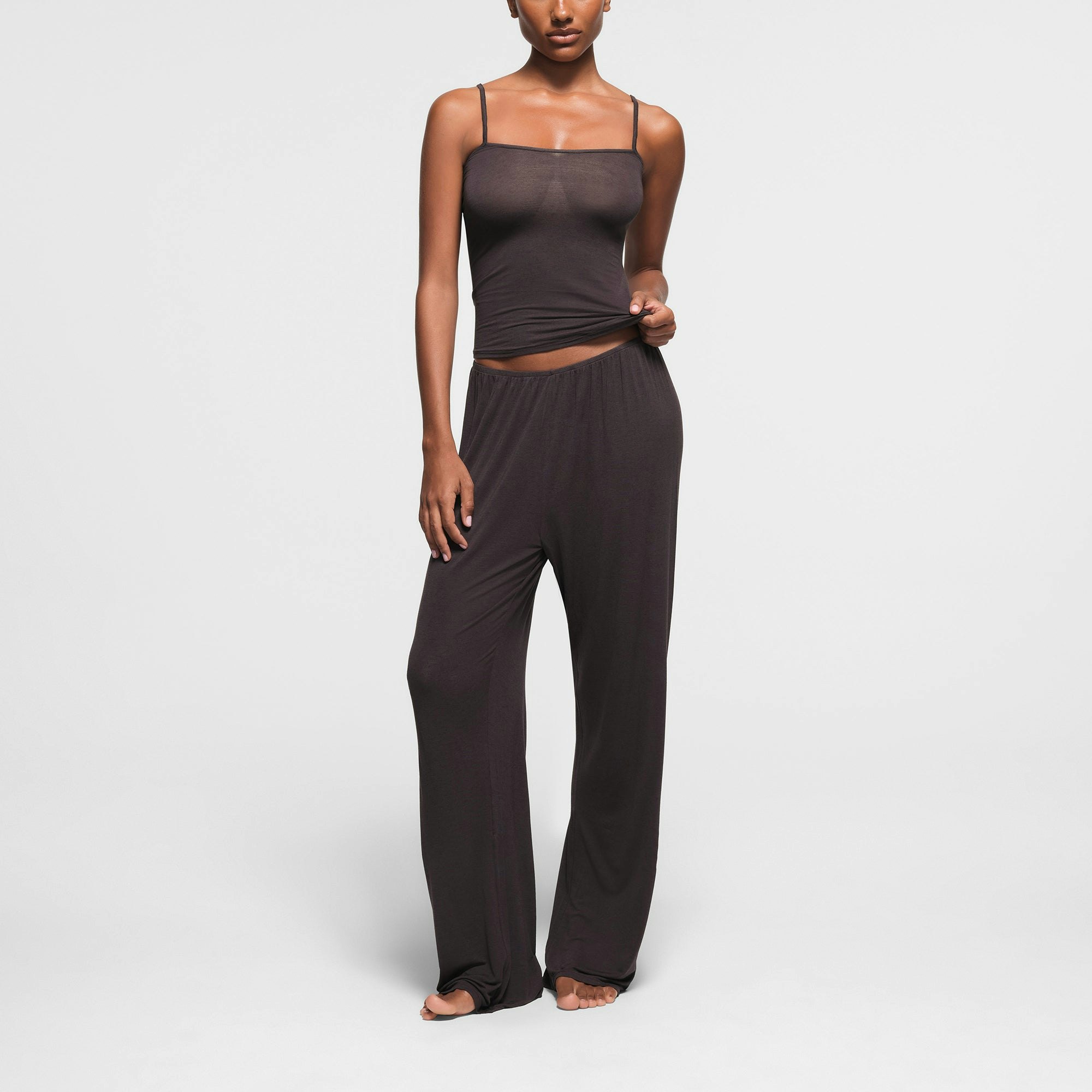 SHEER MODAL CAMI | PHOENIX ON A MODEL FRONT VIEW