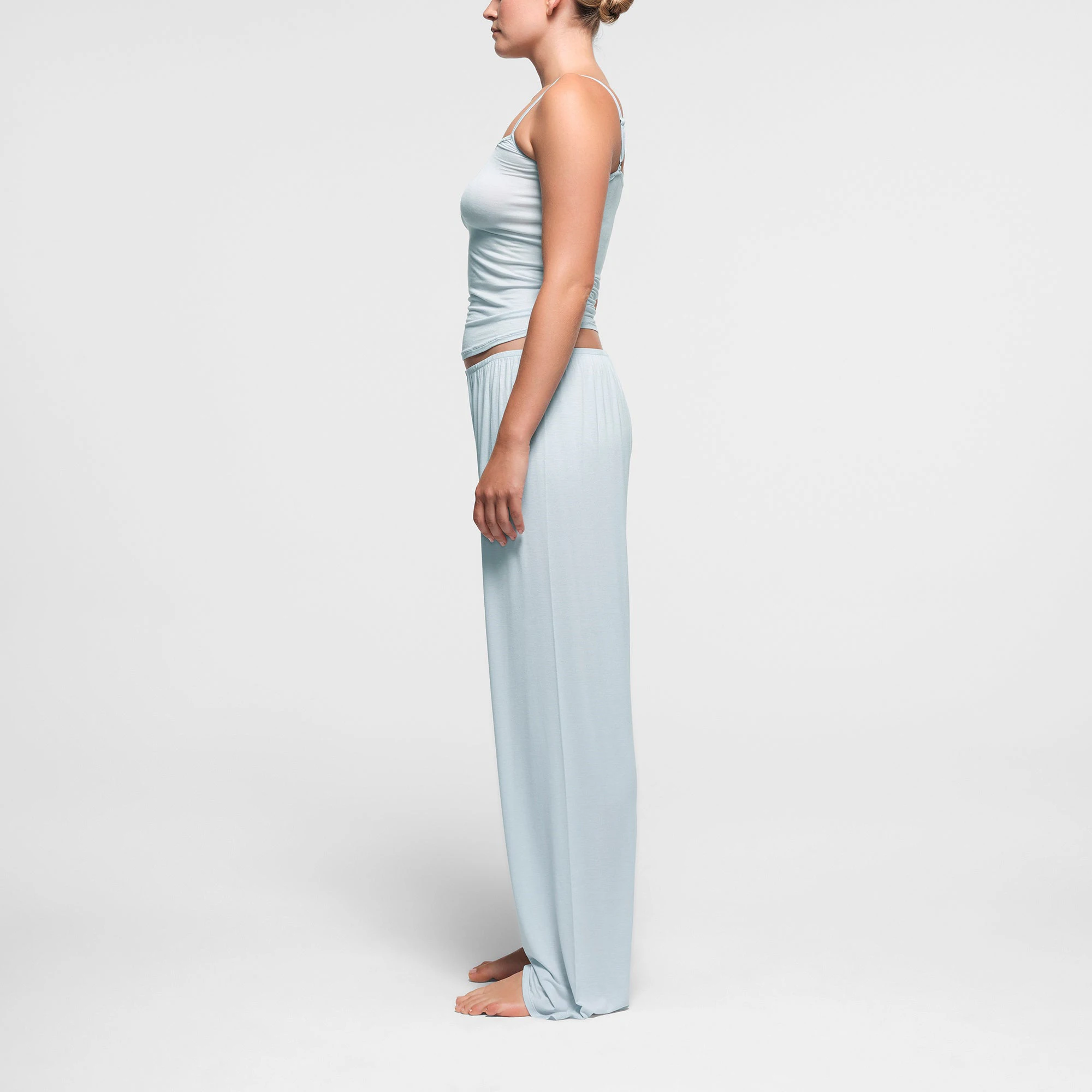 SHEER MODAL CAMI | PEARL ON A MODEL SIDE VIEW