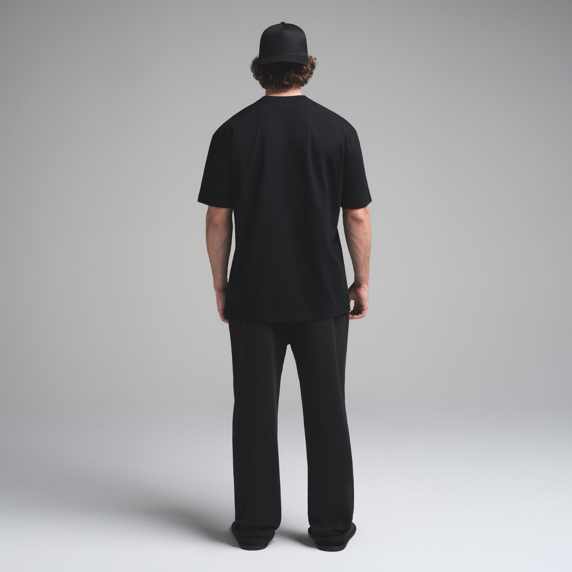 OVERSIZED HEAVYWEIGHT COTTON T-SHIRT - BLACK