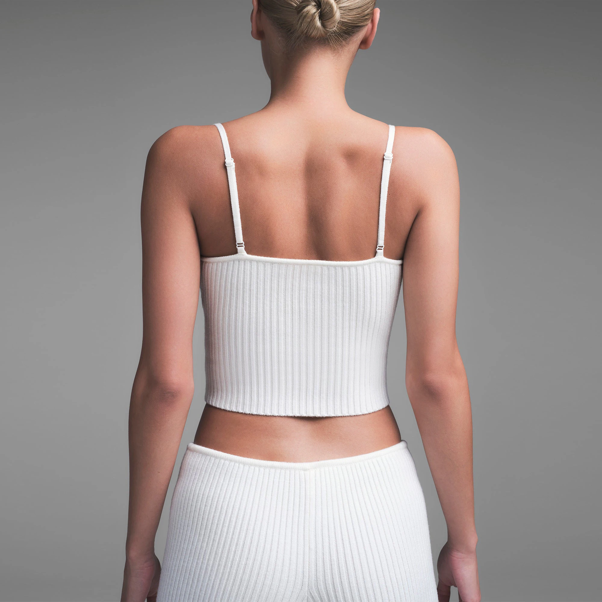 CABLE KNIT CAMI | MARBLE ON A MODEL BACK VIEW | FOCUS: 0.0, 1.0, 0.9