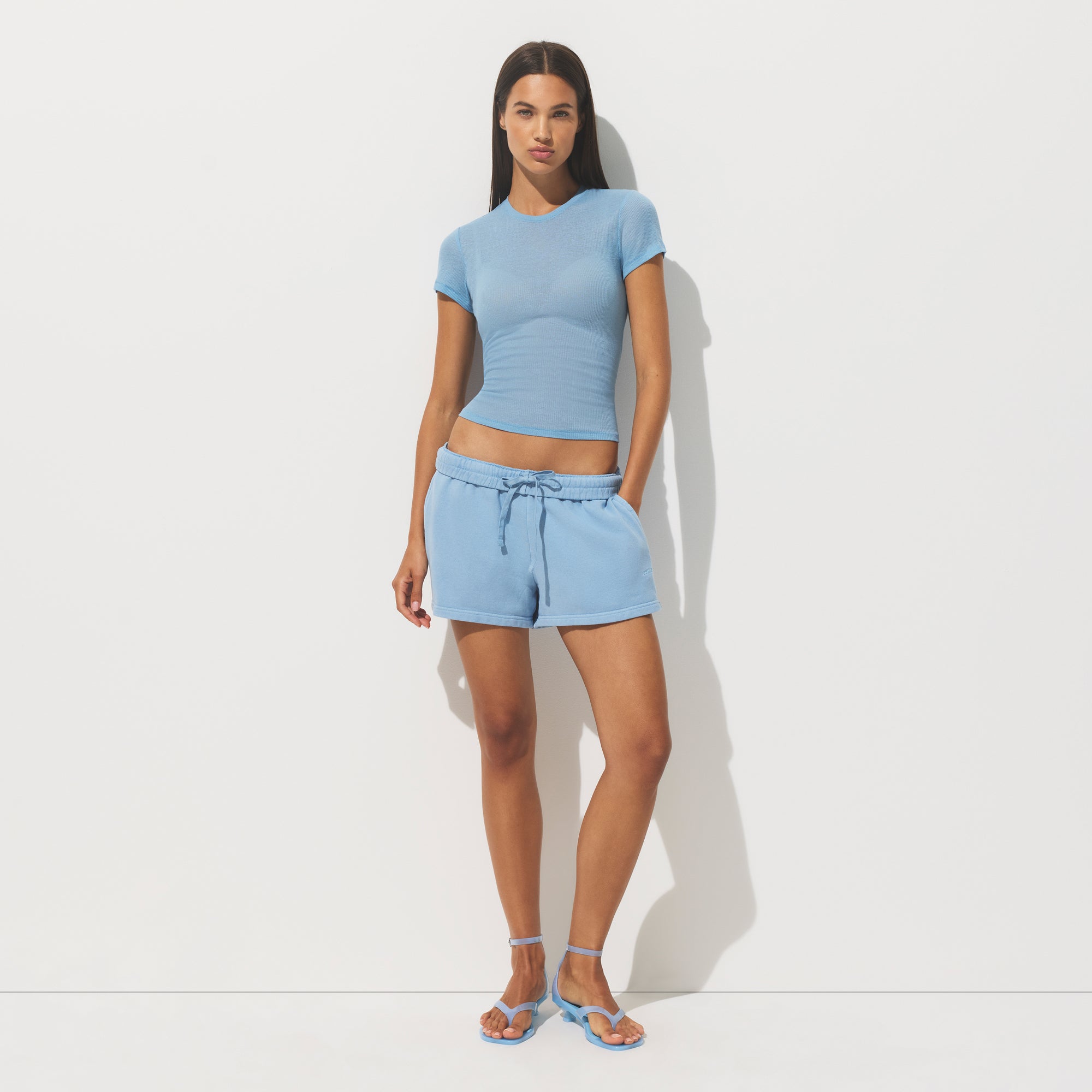 SHEER RIB T-SHIRT | BLUE BELL