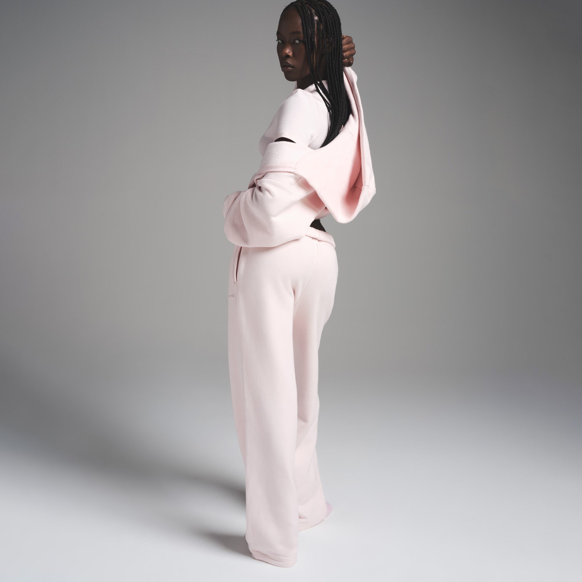 COTTON FLEECE CLASSIC STRAIGHT LEG PANT | BARELY PINK