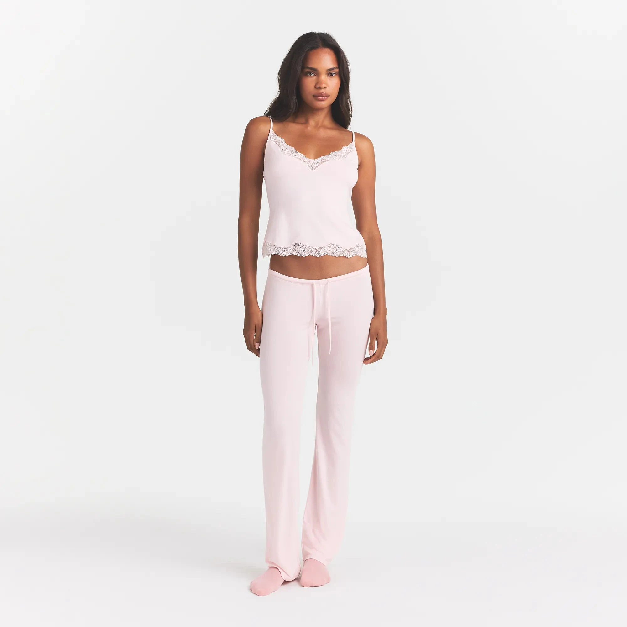 SKIMS SLEEP LACE CAMI AND PANT SET | BARELY PINK | SKIMS SKIMS SLEEP LACE CAMI AND PANT SET | BARELY PINK | SKIMS