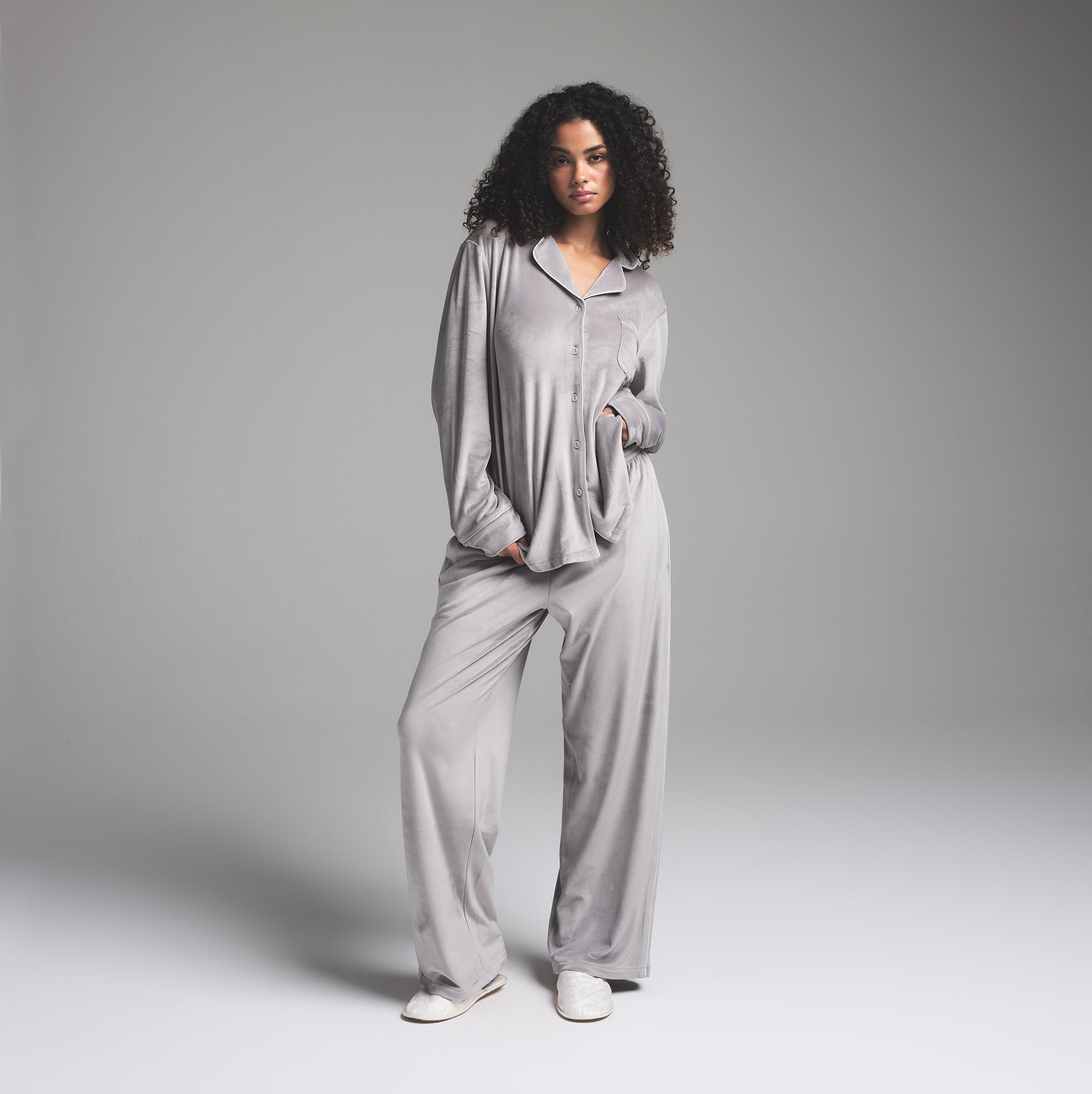 VELOUR LONG SLEEP SET MIRROR
