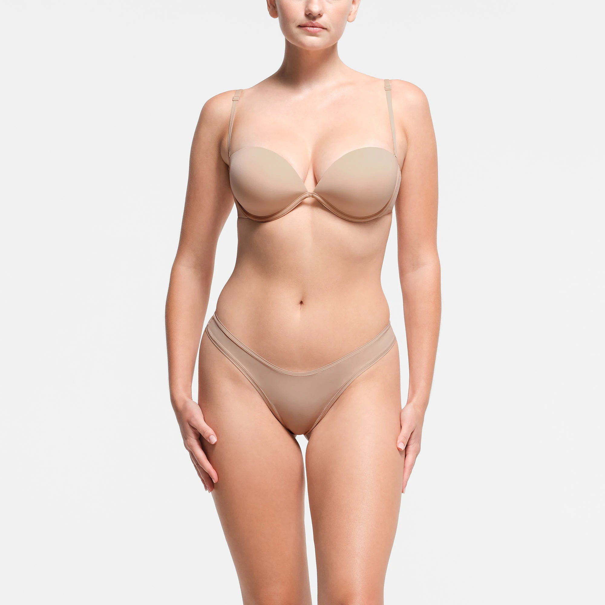 MULTI-WAY BRA | CLAY ON A MODEL FRONT VIEW