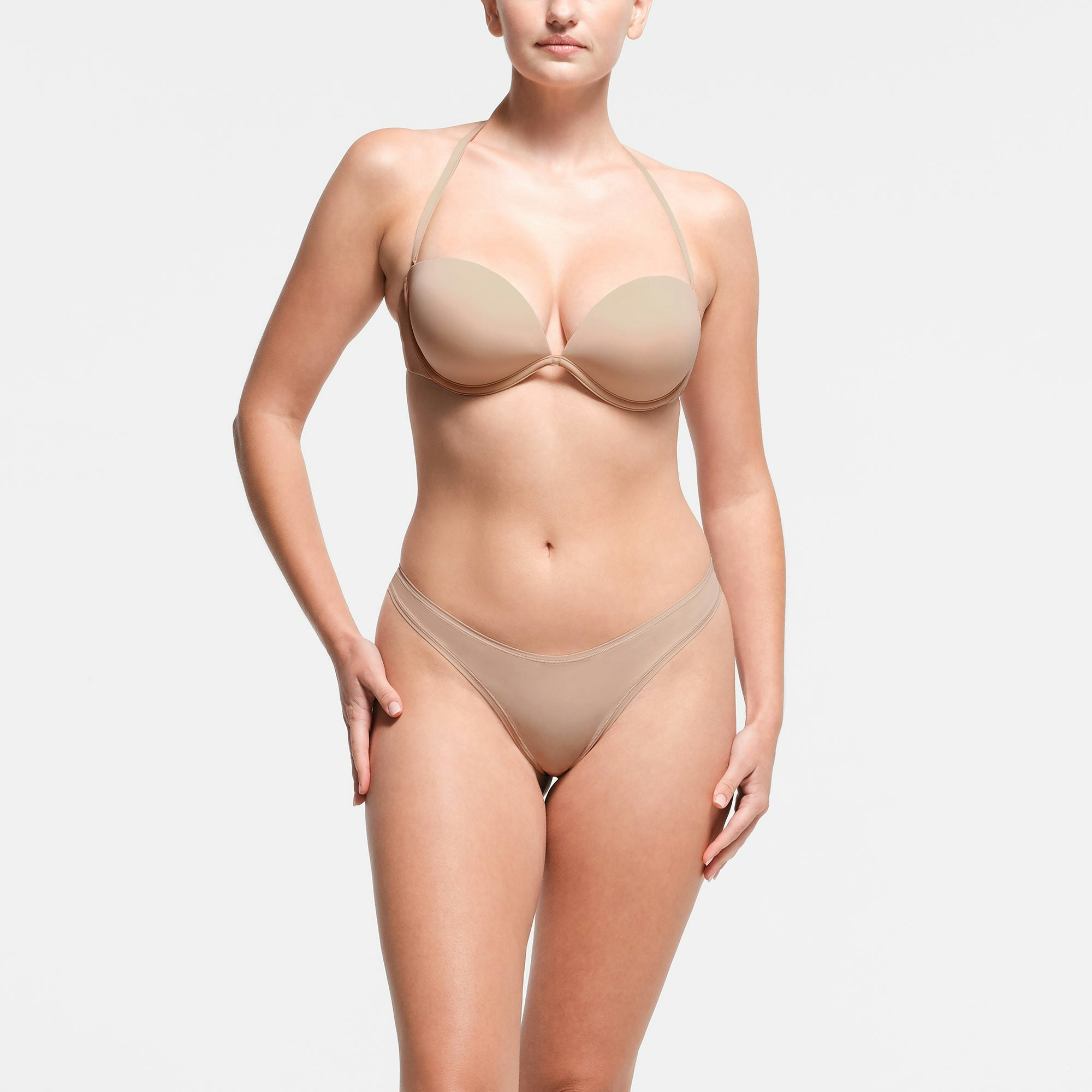 MULTI-WAY BRA | CLAY ON A MODEL FRONT VIEW