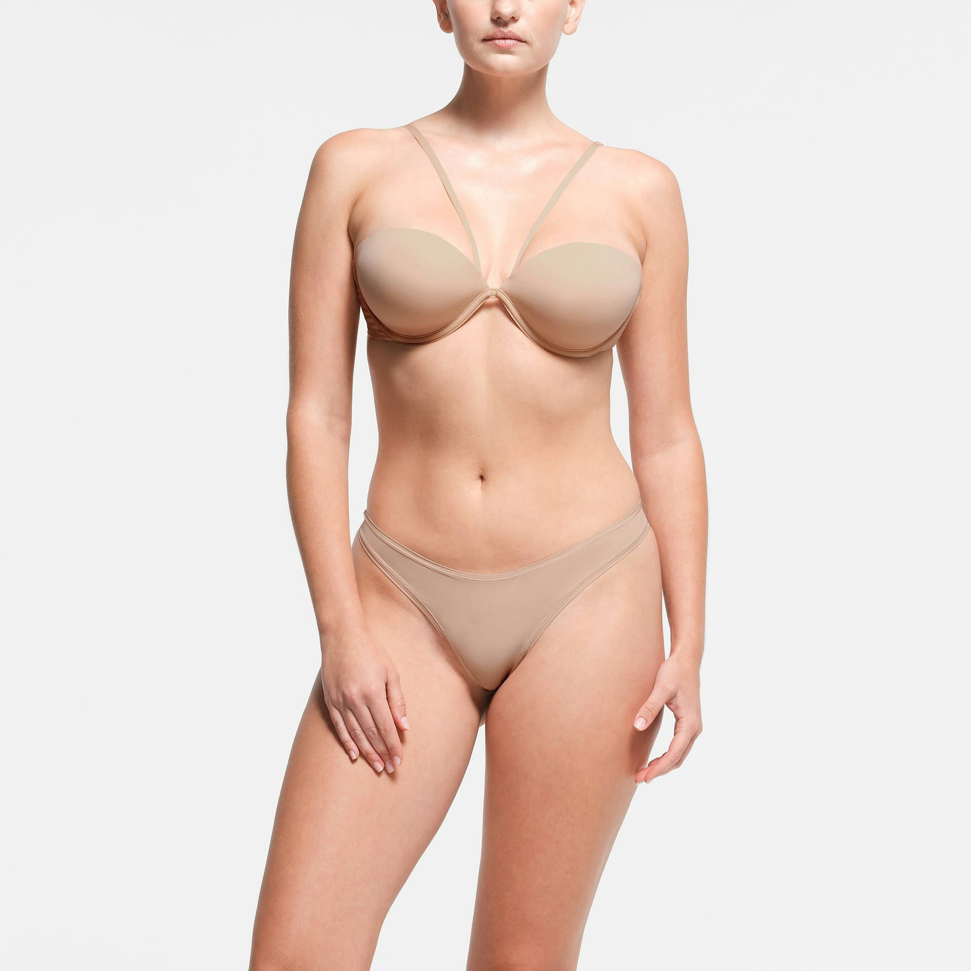 MULTI-WAY BRA | CLAY ON A MODEL FRONT VIEW