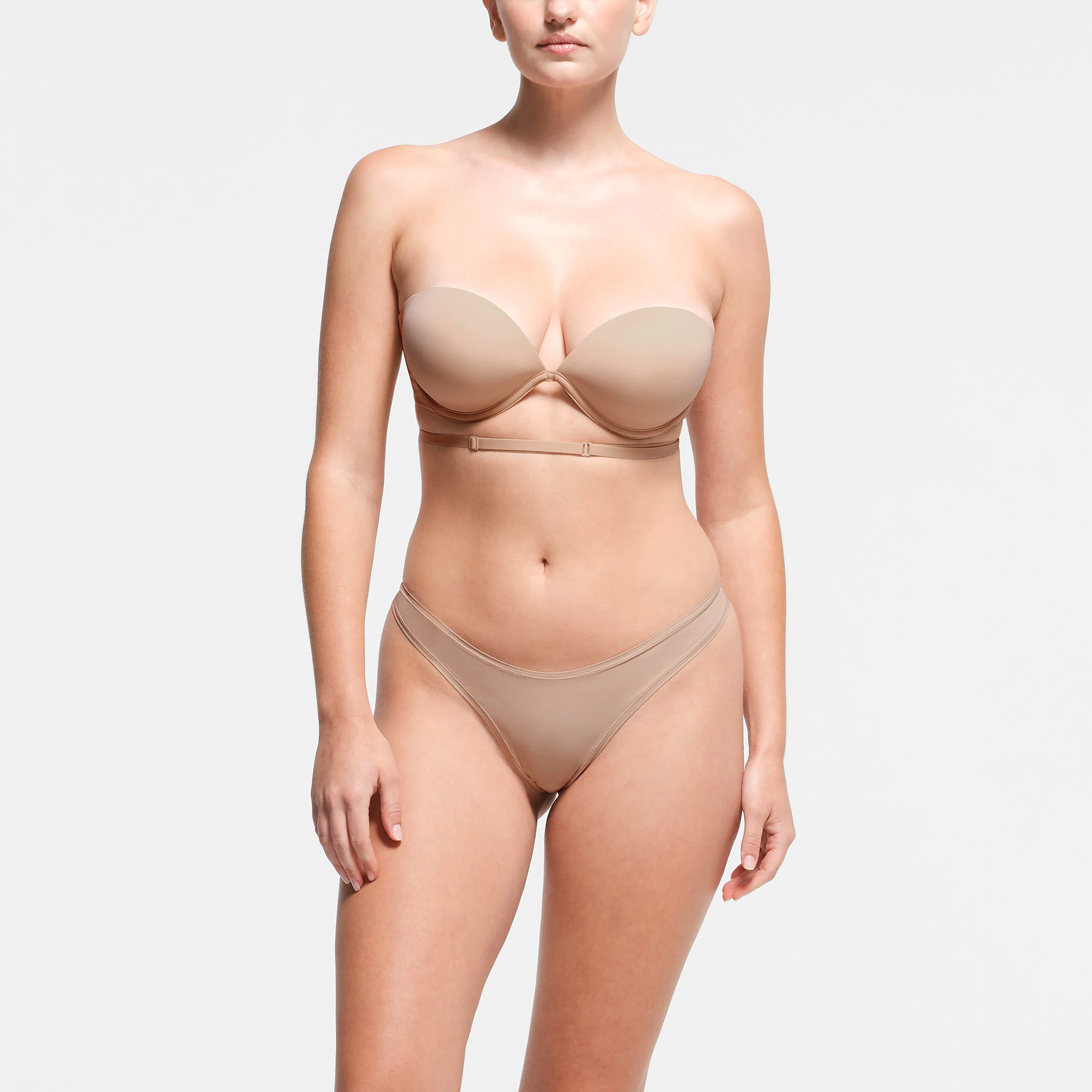MULTI-WAY BRA | CLAY ON A MODEL FRONT VIEW