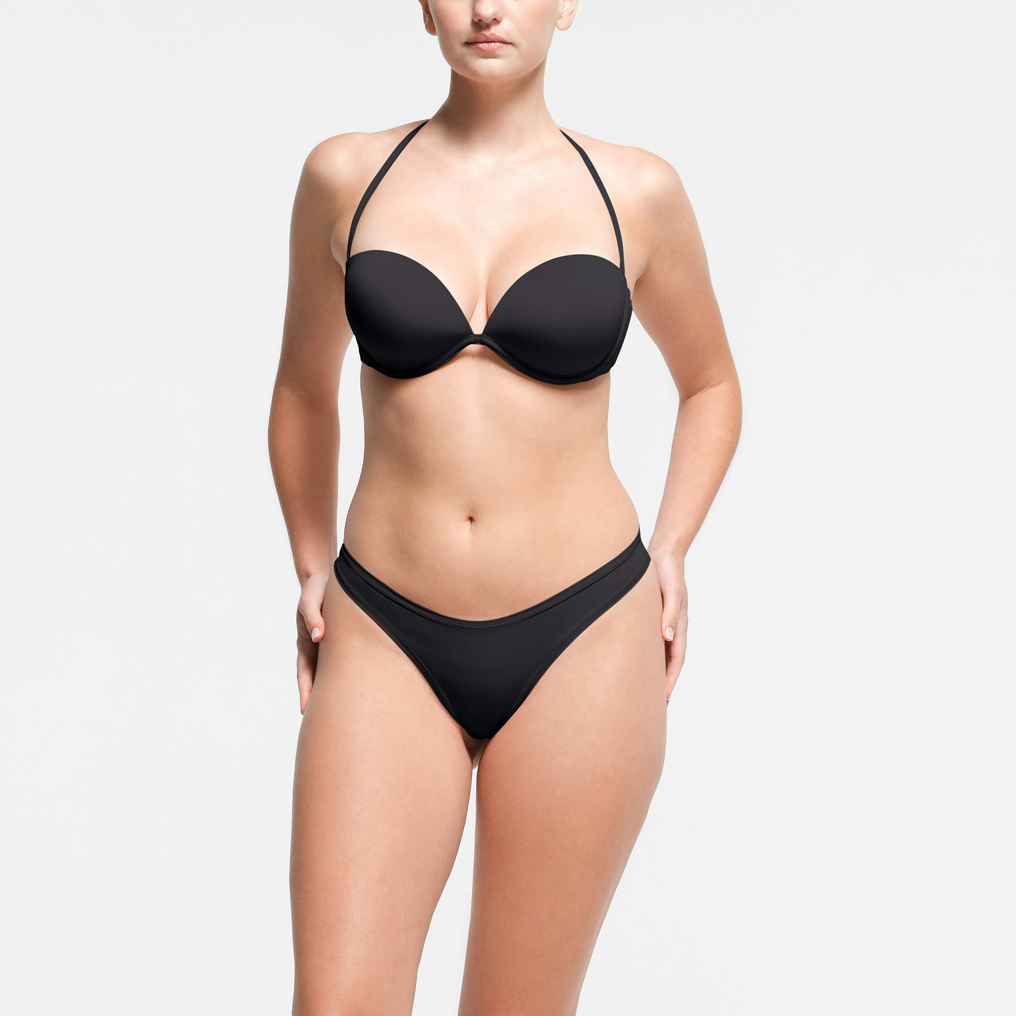 MULTI-WAY BRA | ONYX ON A MODEL FRONT VIEW