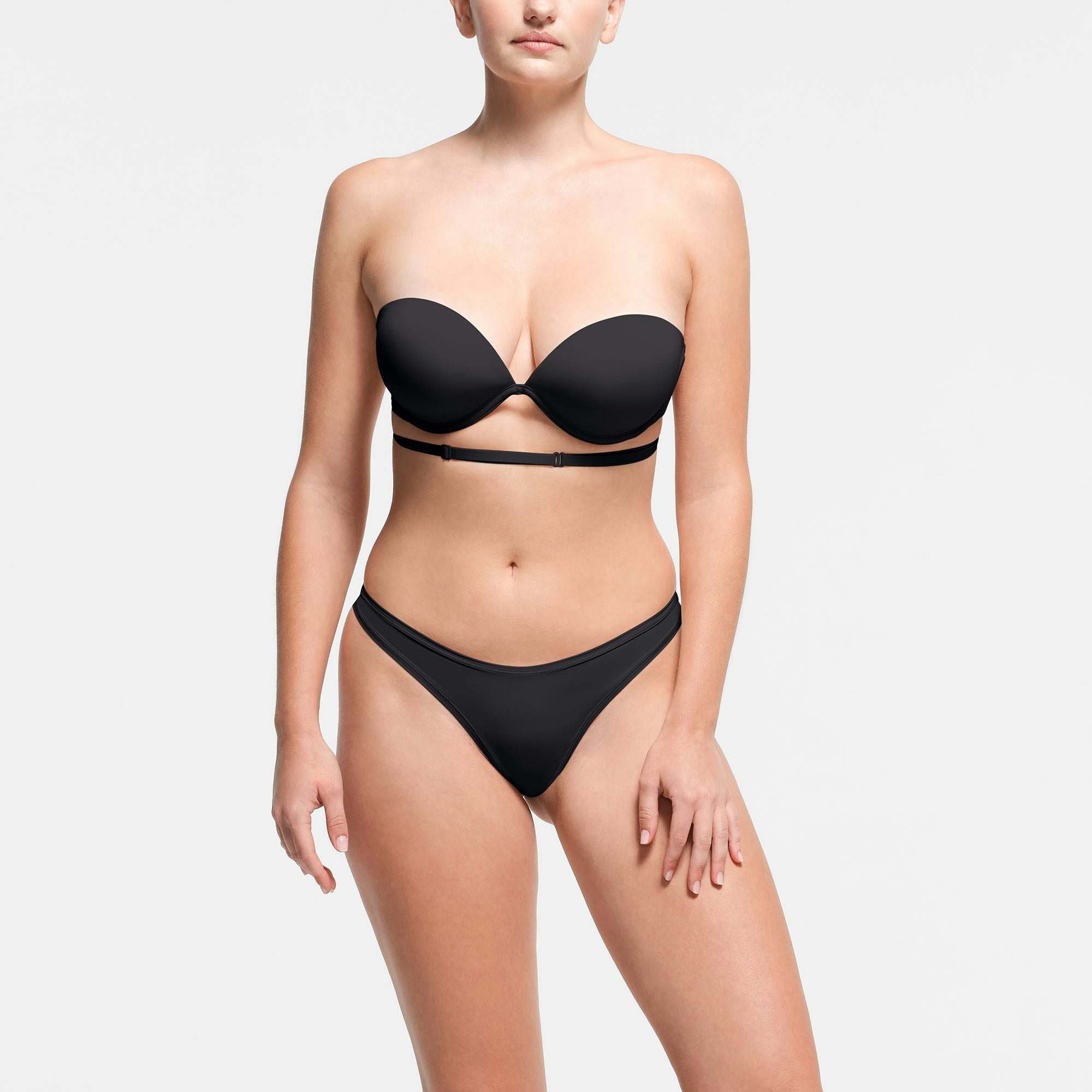 MULTI-WAY BRA | ONYX ON A MODEL FRONT VIEW