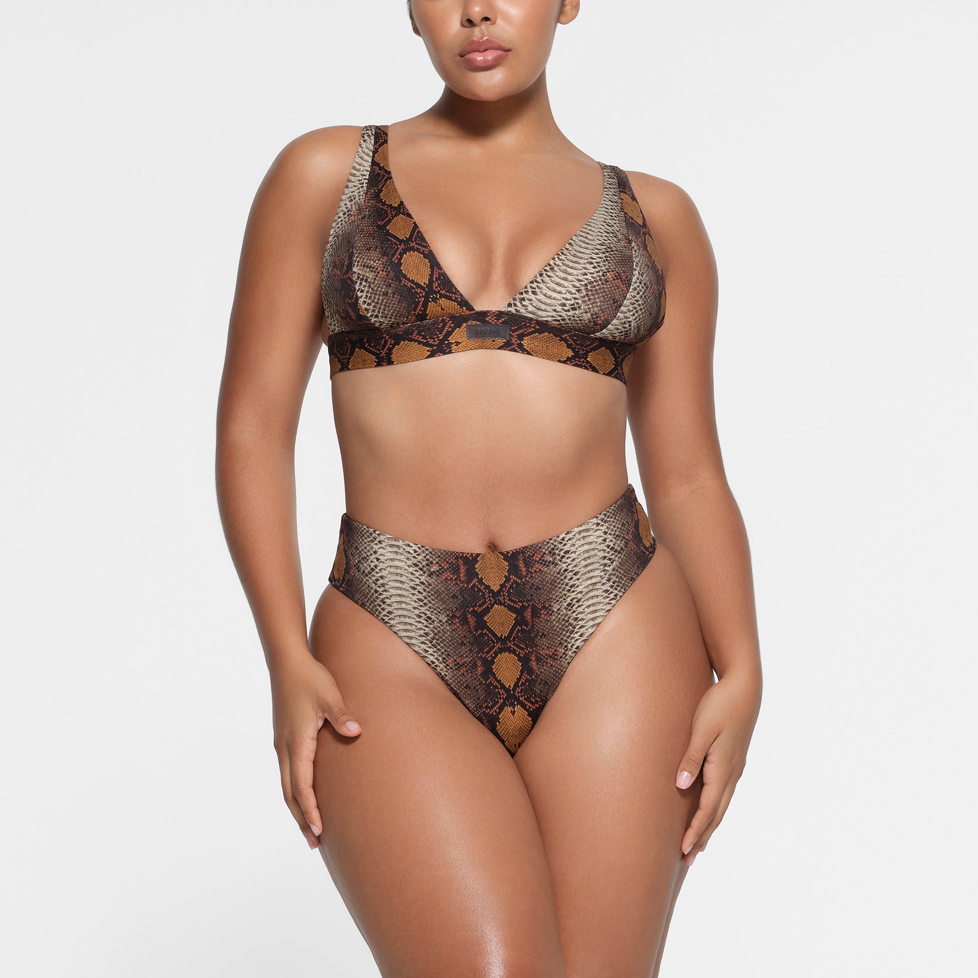 Snake print bikini top hot sale