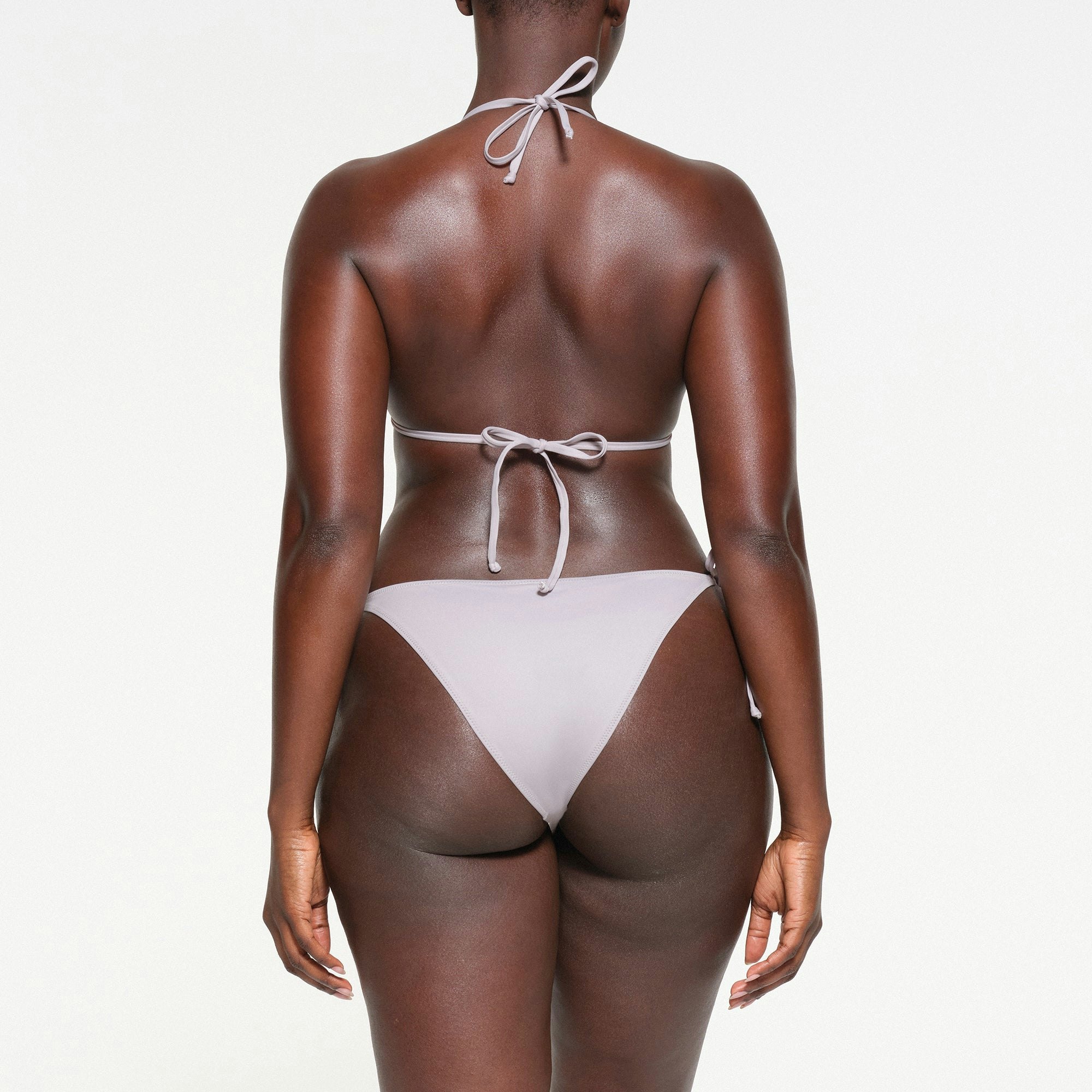 SIGNATURE SWIM TRIANGLE TOP | CHROME ON A MODEL BACK VIEW