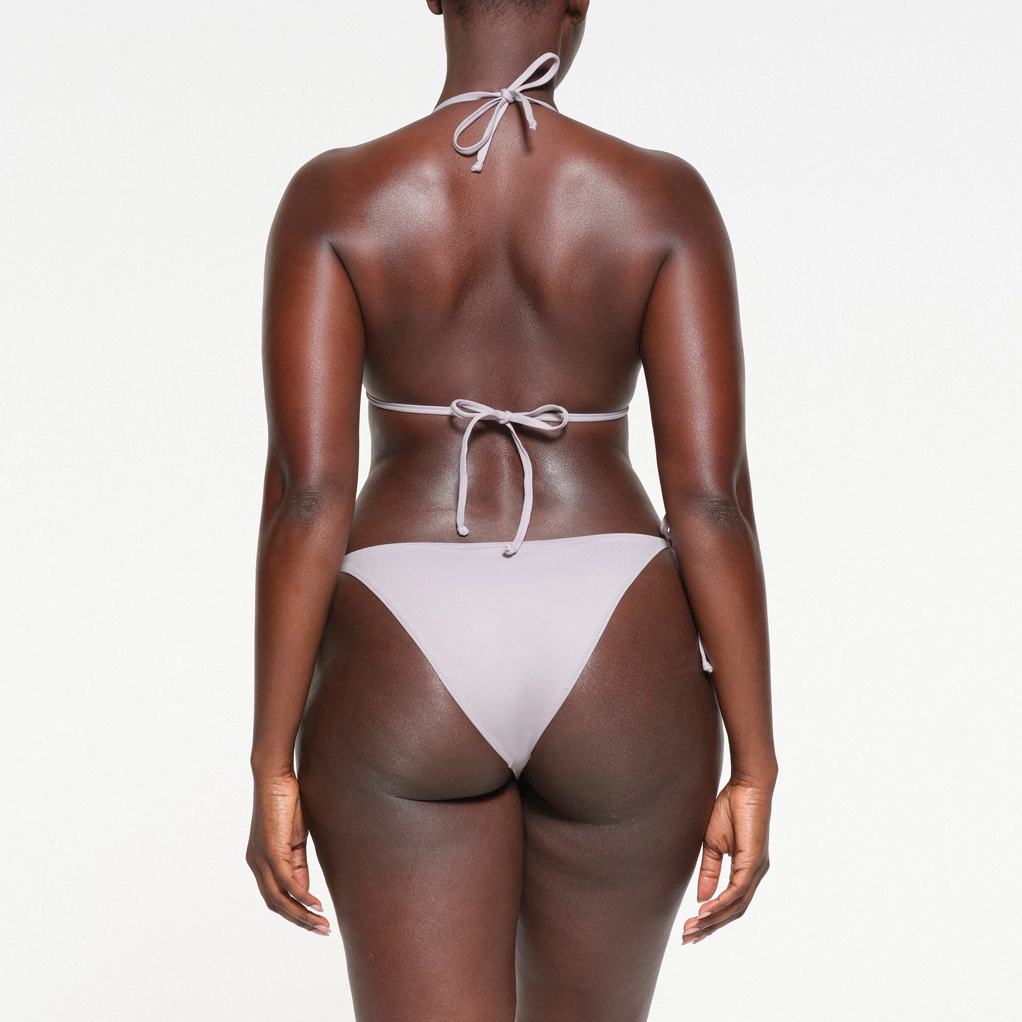 SIGNATURE SWIM TRIANGLE TOP | CHROME ON A MODEL BACK VIEW