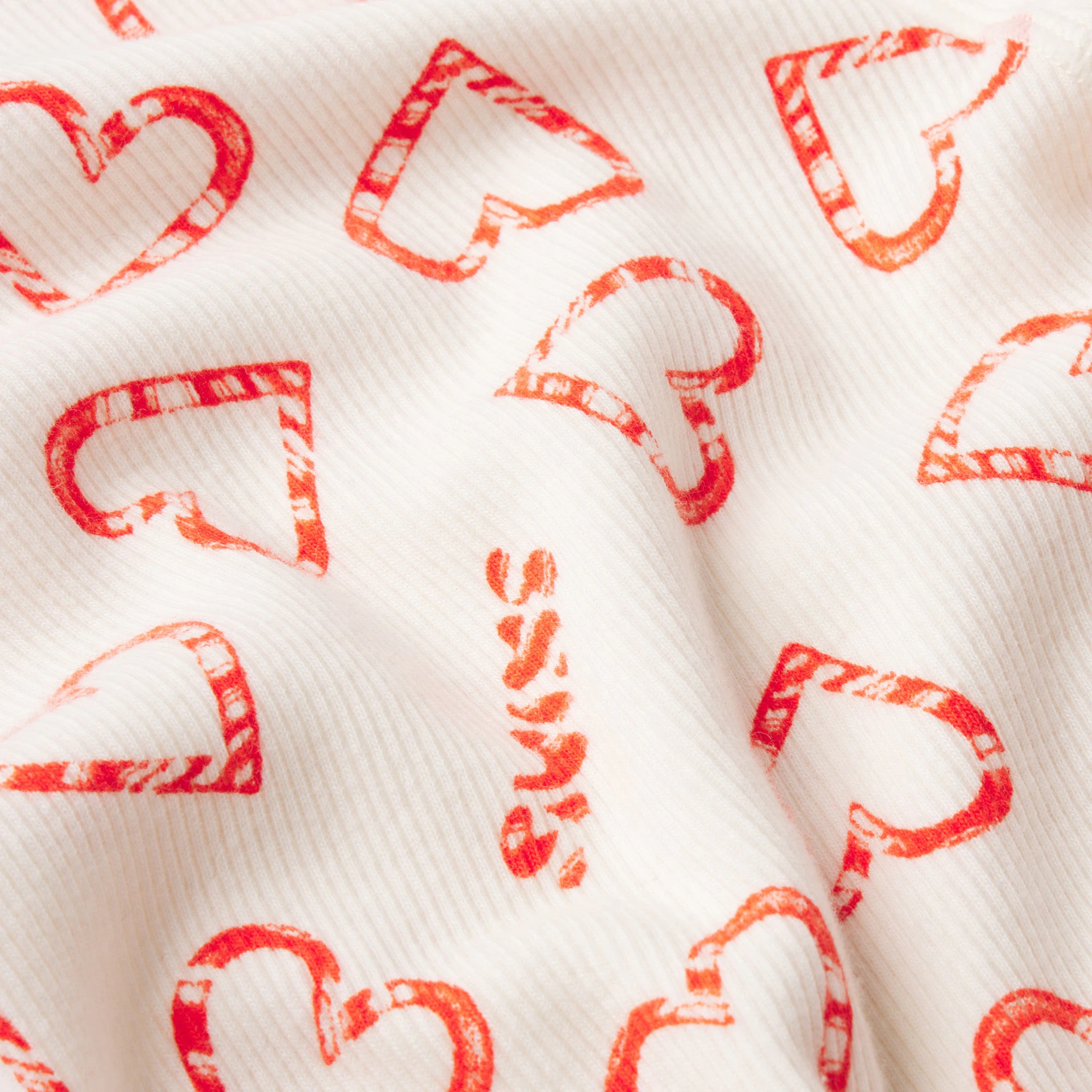 COTTON RIB PLUNGE BRALETTE | MARBLE CANDY HEART PRINT ADDITIONAL FABRIC DETAILS | about this fabric