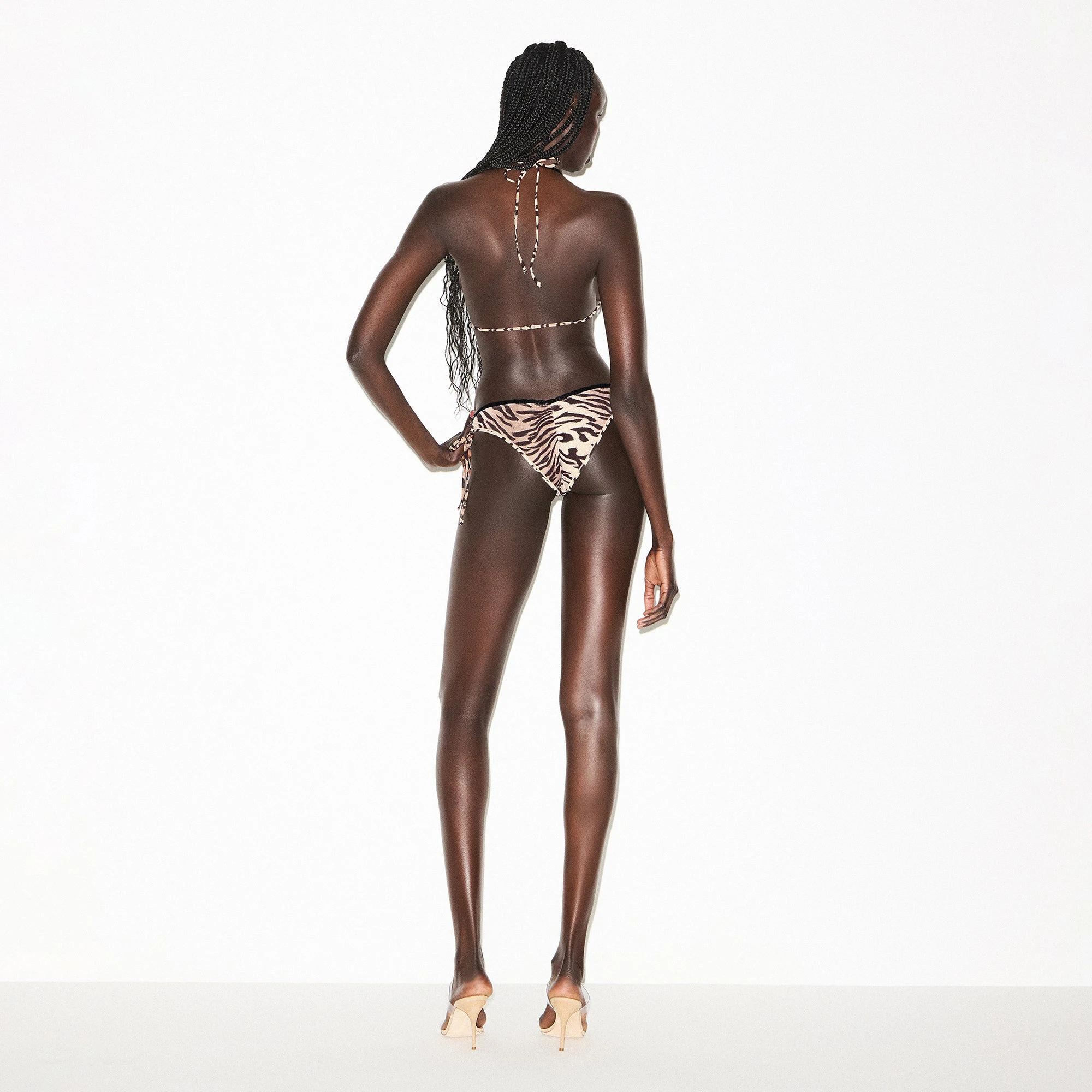 FITS EVERYBODY LACE MICRO TANGA | SAND TIGER PRINT ON A MODEL BACK VIEW @ | FOCUS: 0.0, 1.0, 0.9