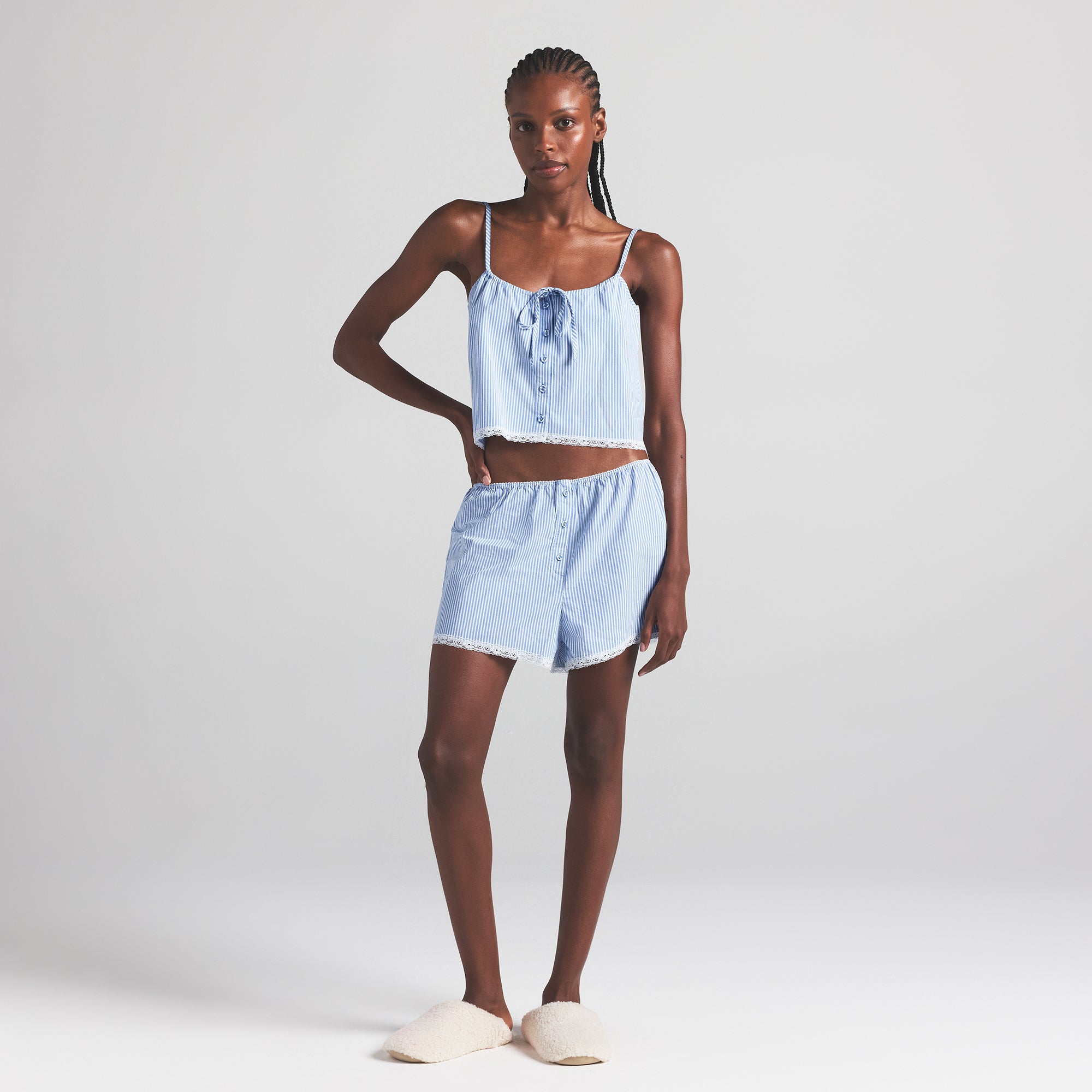 skims スリープキャミ COTTON POPLIN SLEEP CAMI | CHERRY BLOSSOM STRIPE