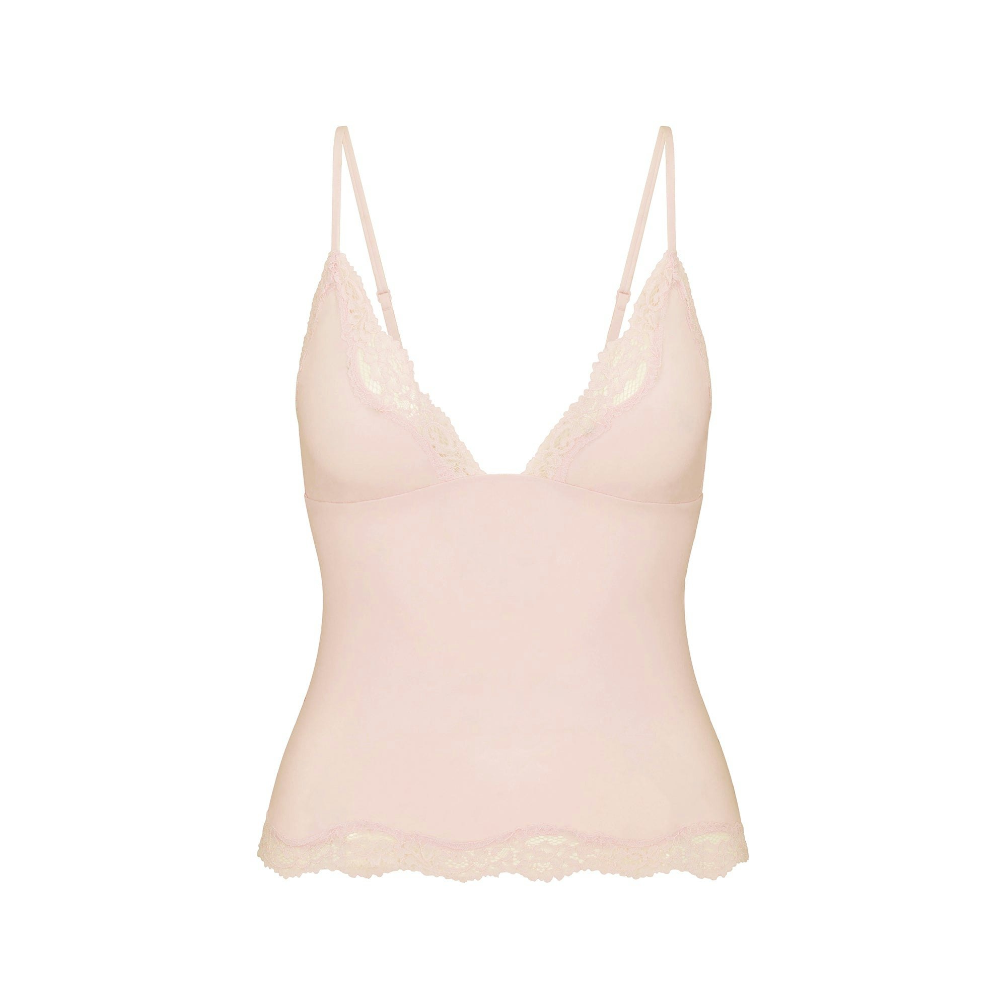 FITS EVERYBODY LACE TRIANGLE CAMI | PRIMROSE FLAT ON A WHITE BACKGROUND | FLT