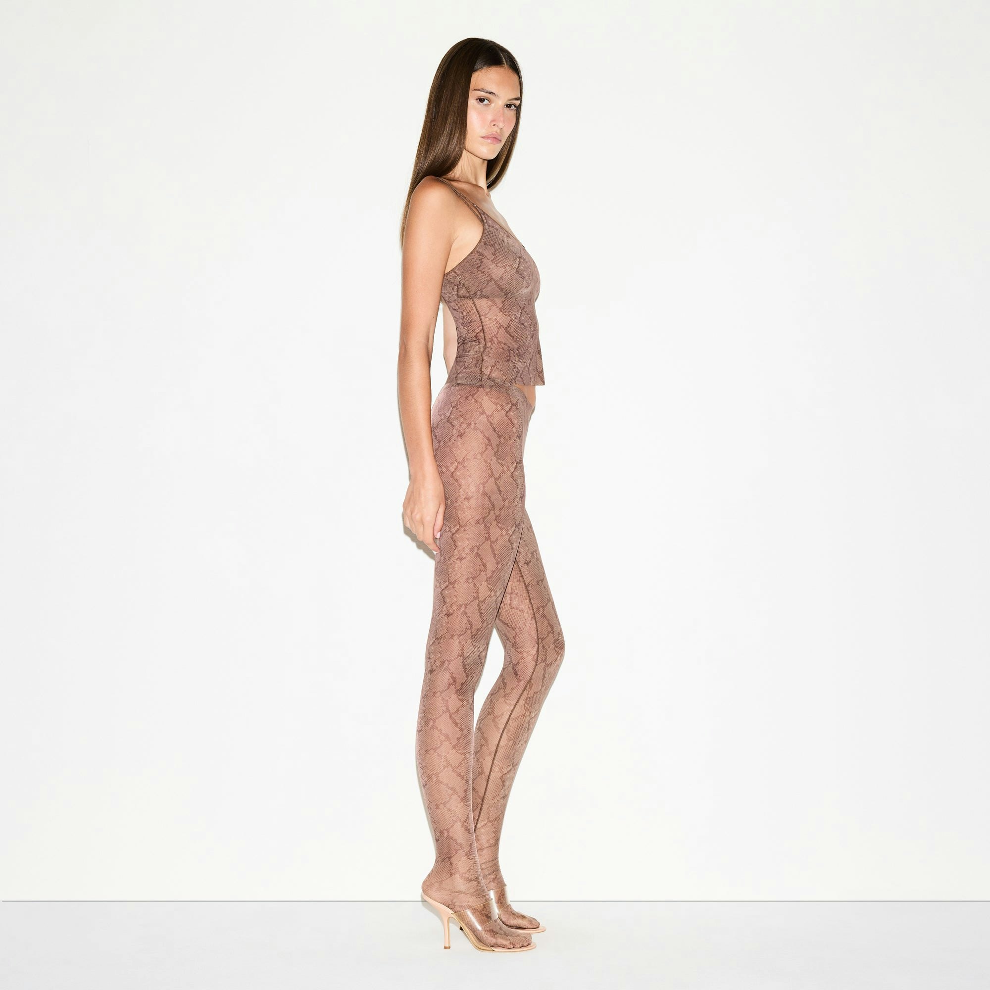 MILKY SHEER CAMI | JASPER SNAKE PRINT ON A MODEL FRONT VIEW @ | FOCUS: 0.0, 1.0, 0.9