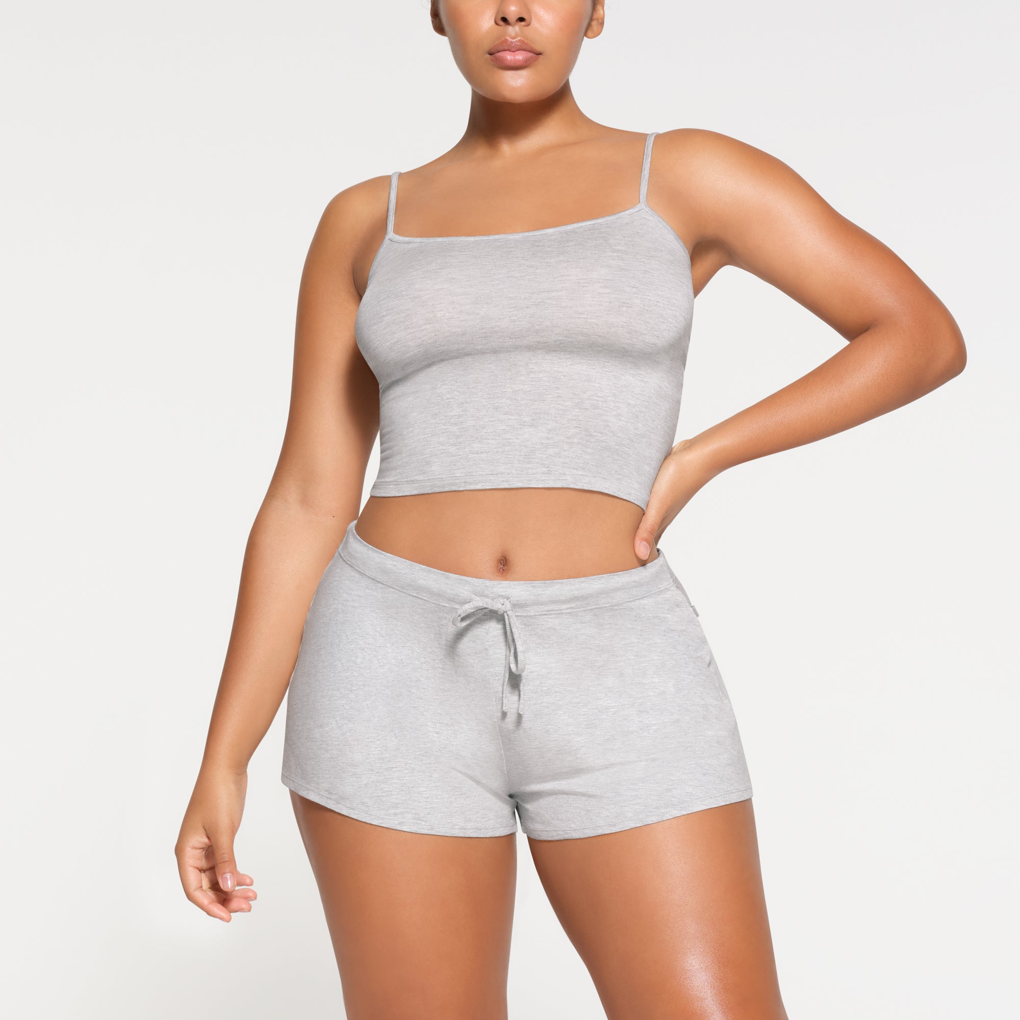 SKIMS Fleece Corset fashion Light Heather Grey