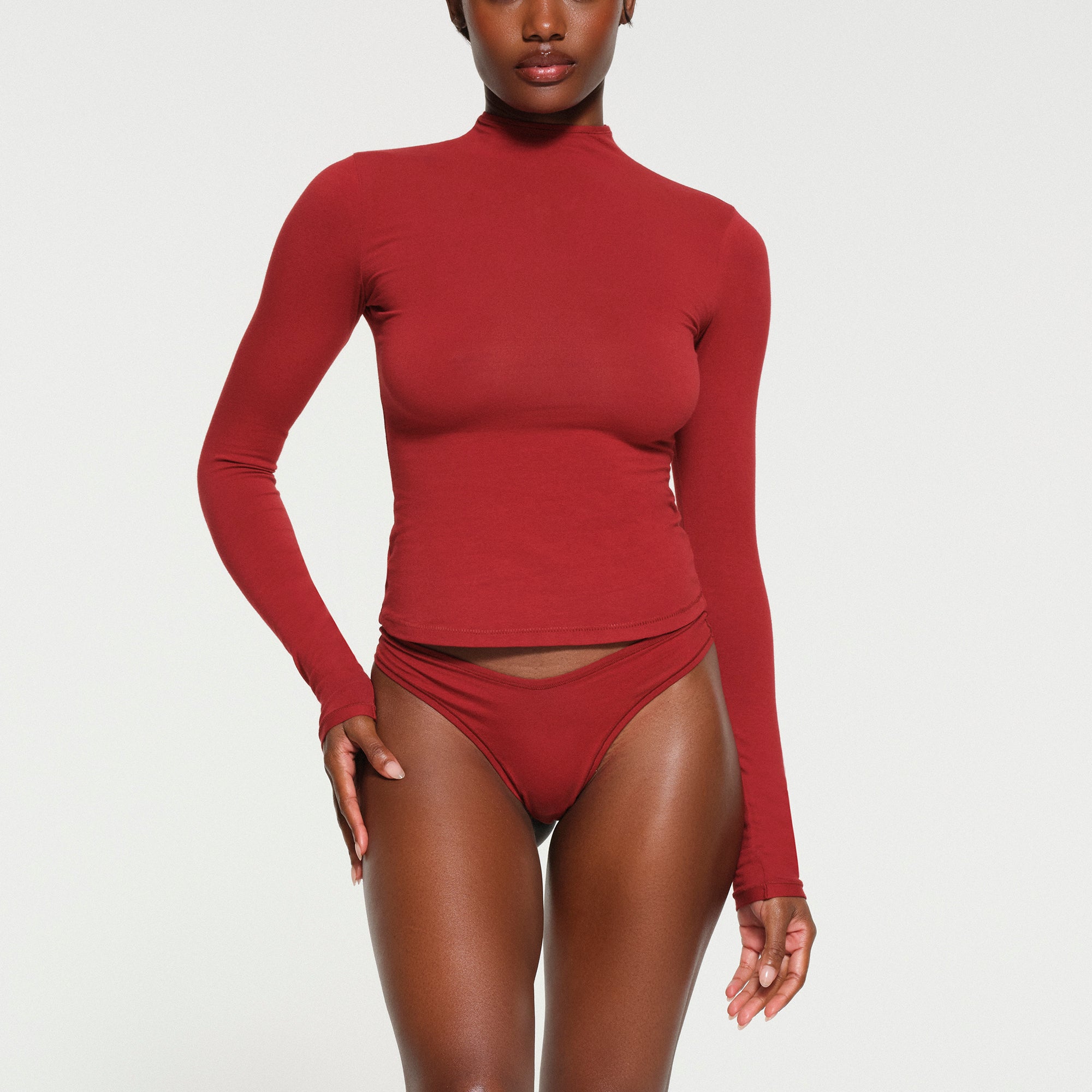 Turtle neck red top store