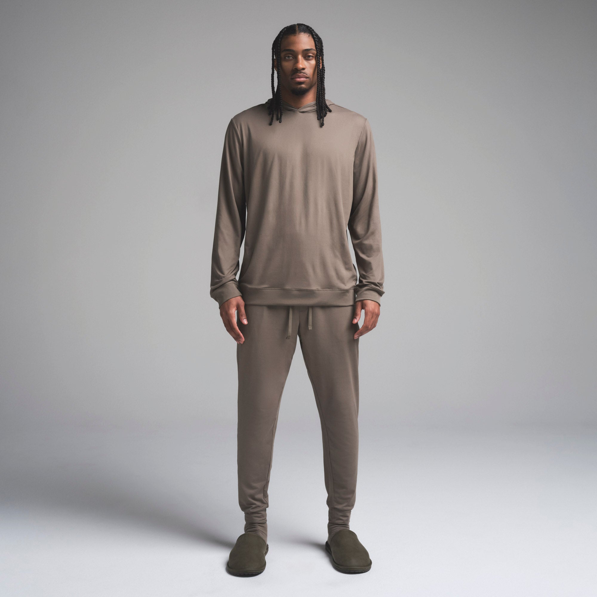JERSEY LOUNGE MENS HOODIE | MUD