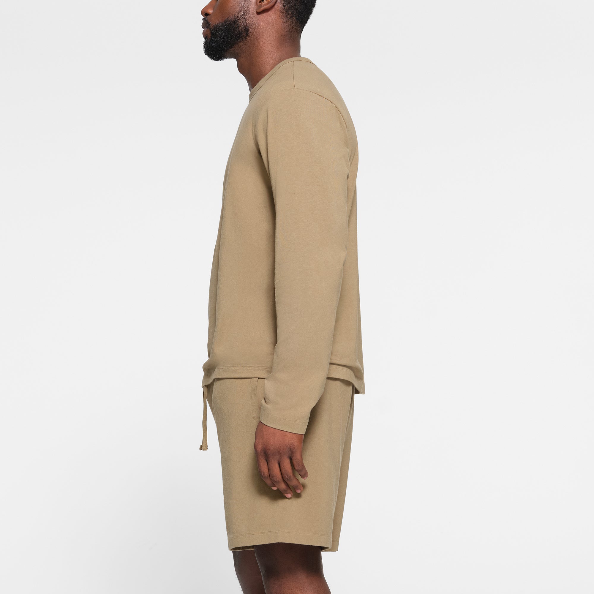 JERSEY LOUNGE MENS RELAXED LONG SLEEVE T-SHIRT | KHAKI
