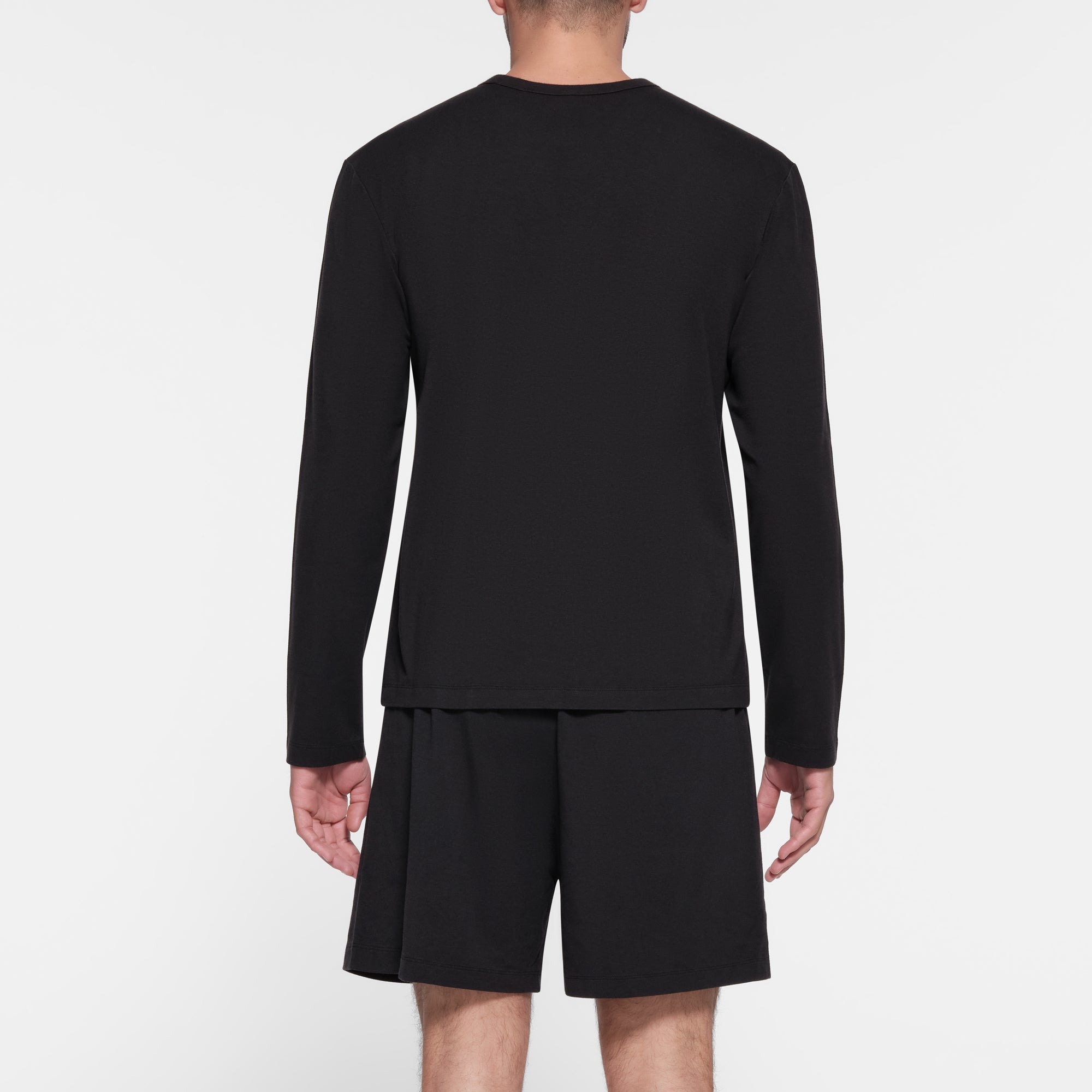 JERSEY LOUNGE MENS RELAXED LONG SLEEVE T-SHIRT | OBSIDIAN | XS