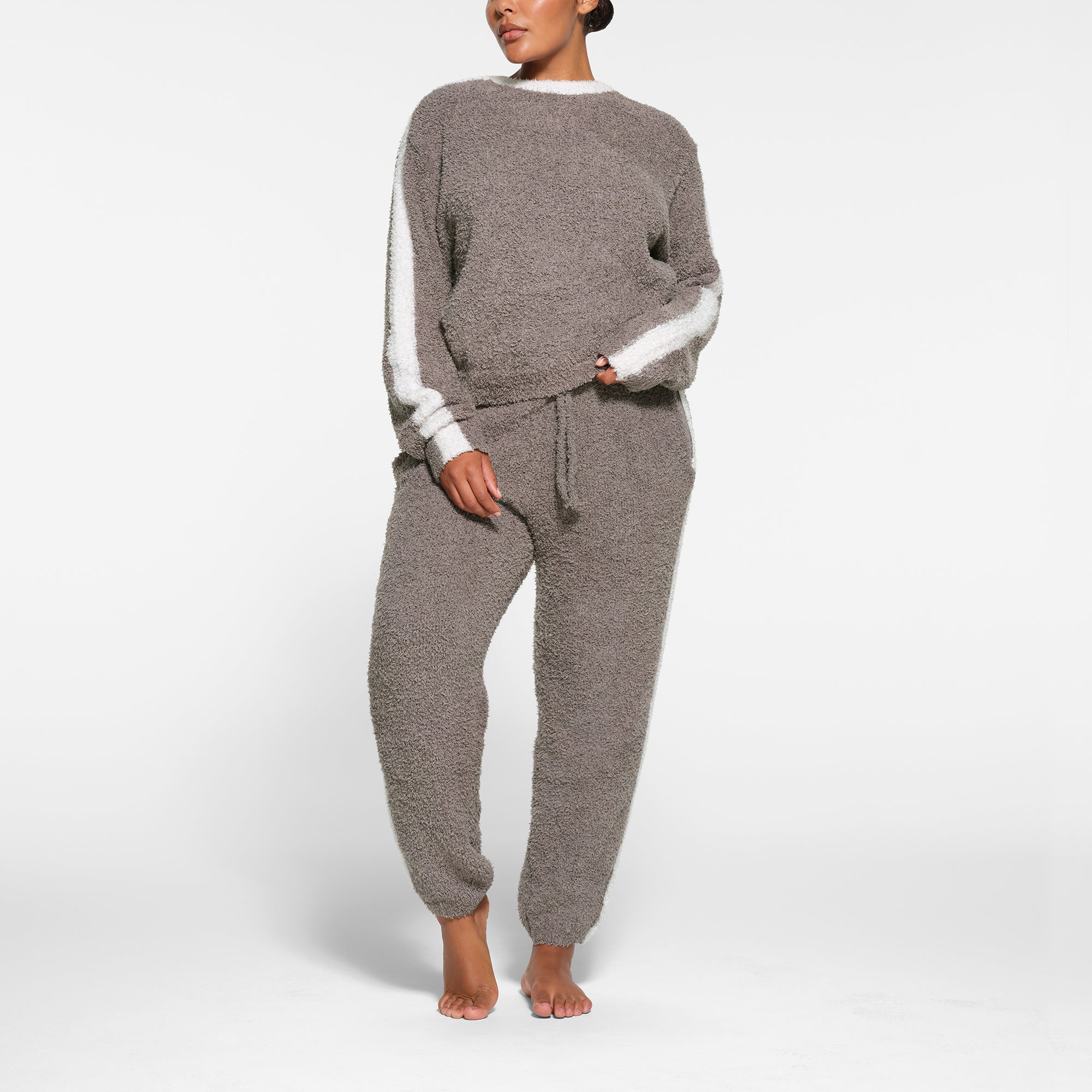 COZY KNIT UNISEX PULLOVER GREY CHALK MULTI XXS XS