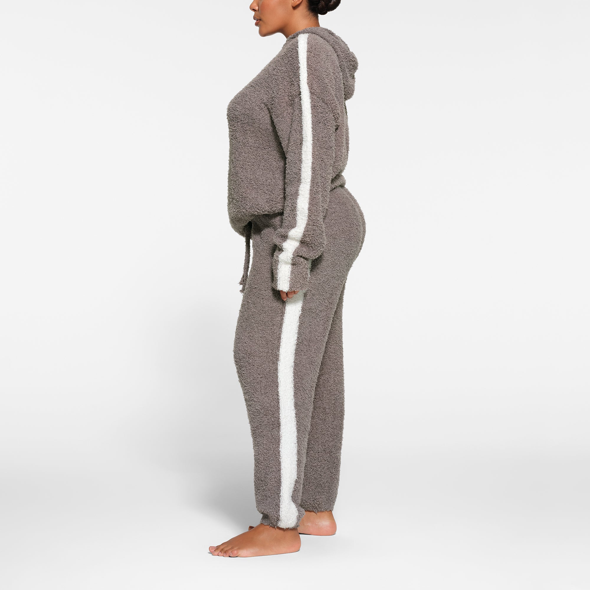 COZY KNIT UNISEX HOODIE GREY CHALK MULTI