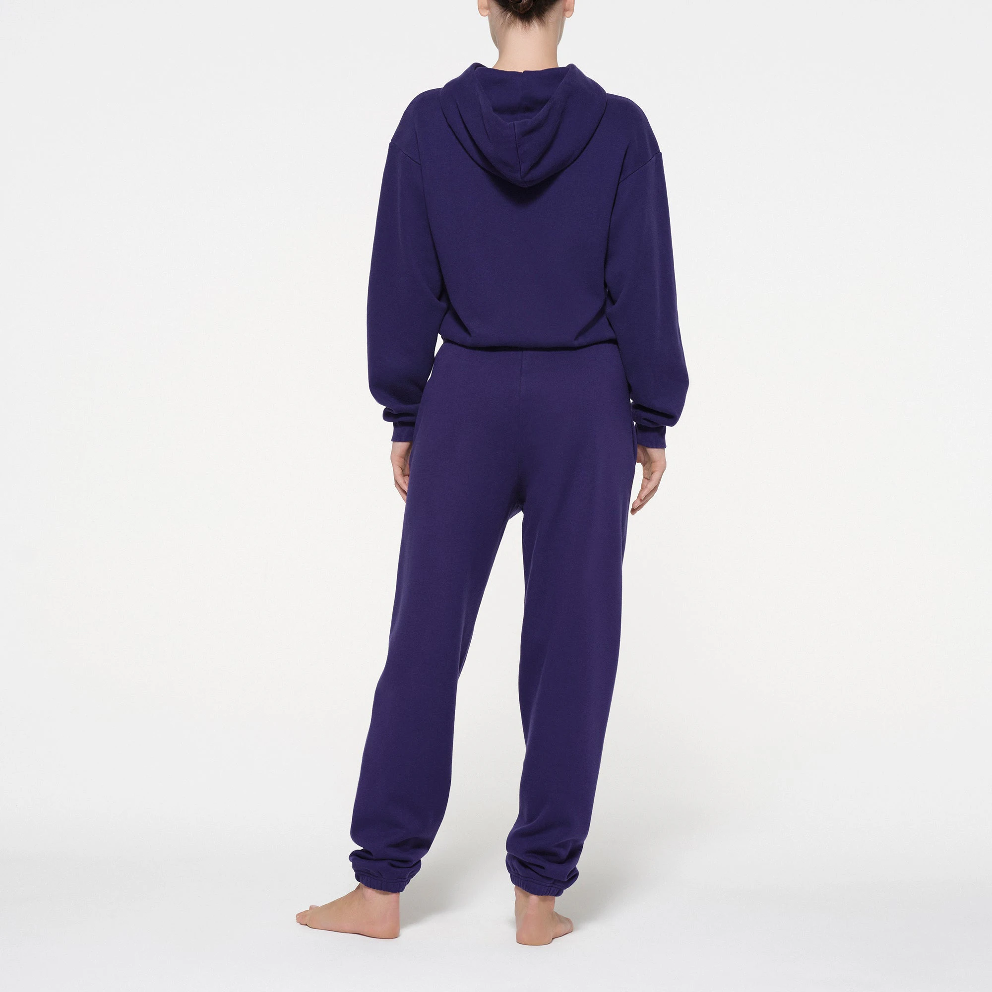 COTTON FLEECE CLASSIC HOODIE | CONCORD ON A MODEL BACK VIEW