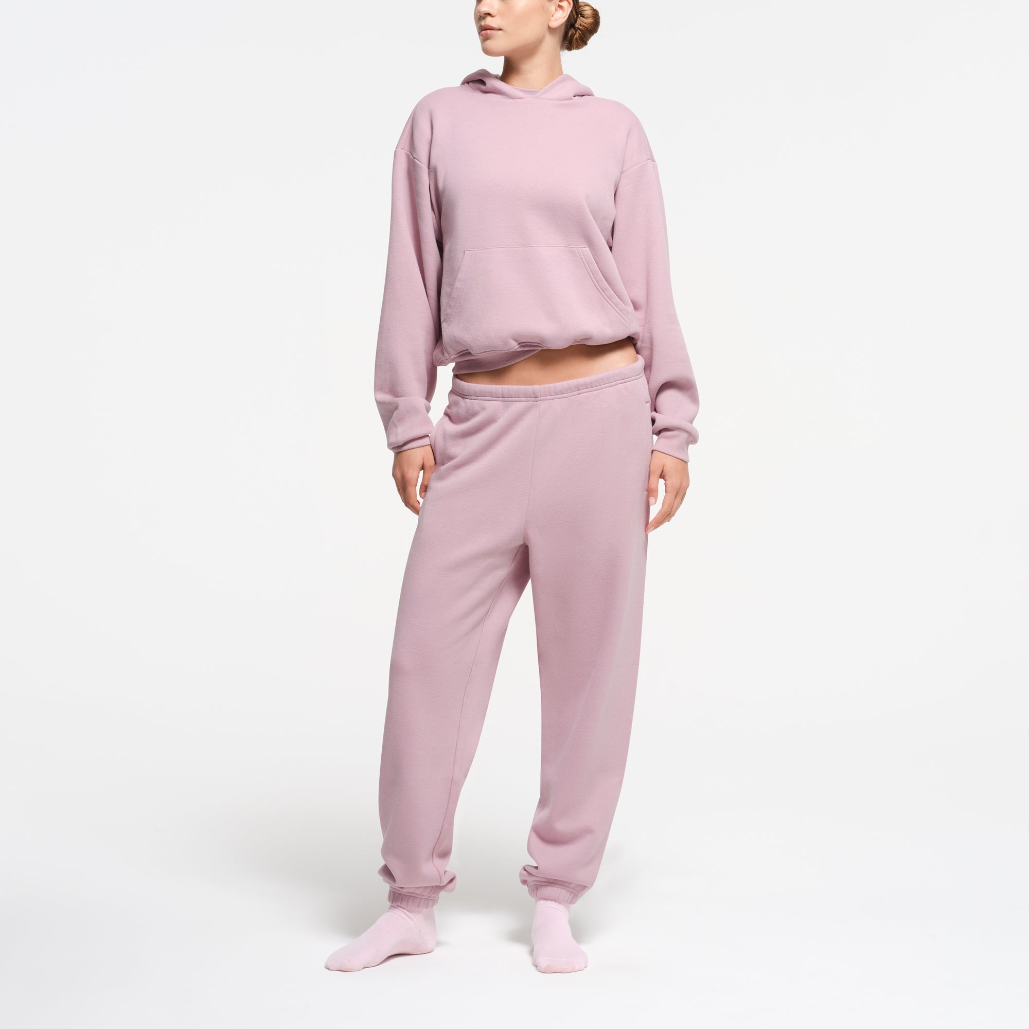 ジャケット Cotton fleece cropped sweatshirt MJL041_15V3_F0008_S_OOO Cotton Fleece Cropped Sweatshirt Navy | The Webster