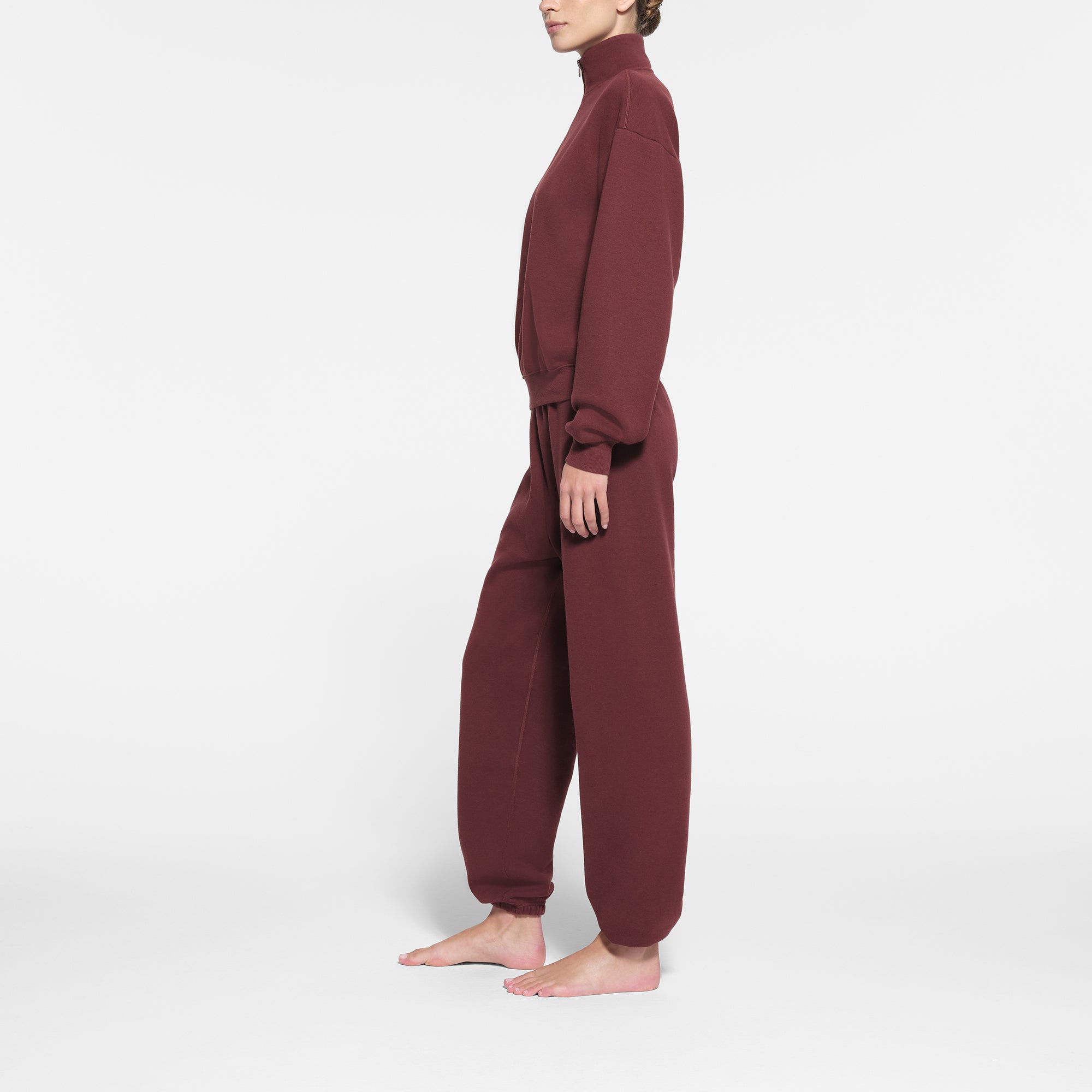 【cotton 】 COTTON FLEECE CLASSIC QUARTER ZIP PULLOVER | OXBLOOD