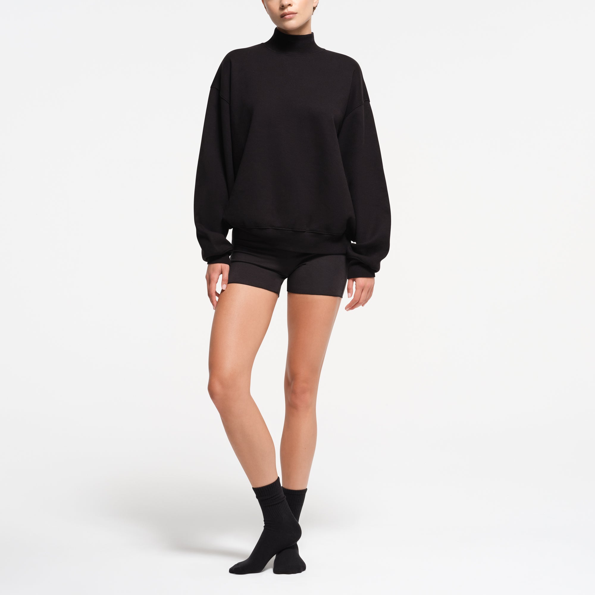 Oversized mock neck sweatshirt store
