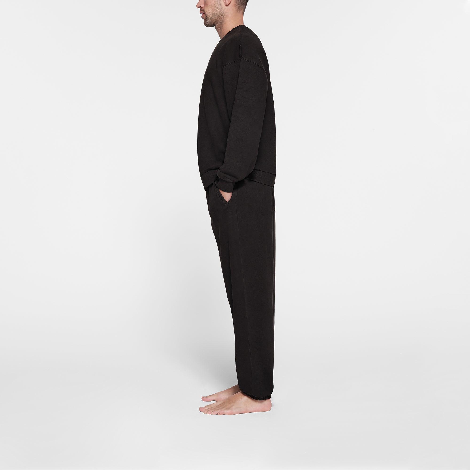 TERRY MENS RELAXED CREWNECK | WASHED OBSIDIAN