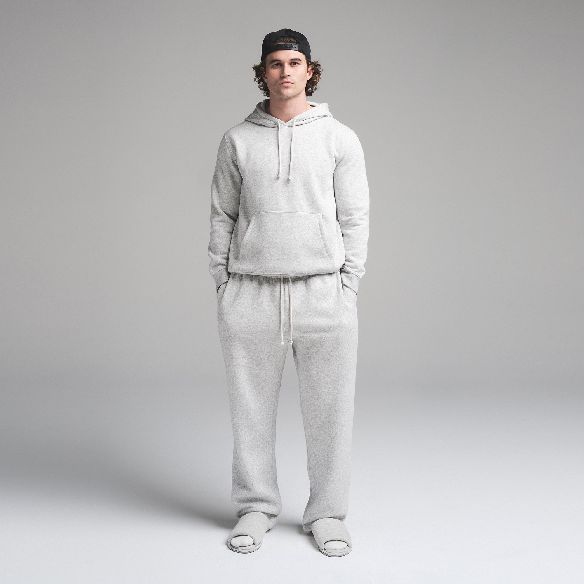 FLEECE LOUNGE MENS CLASSIC HOODIE | LIGHT HEATHER GREY