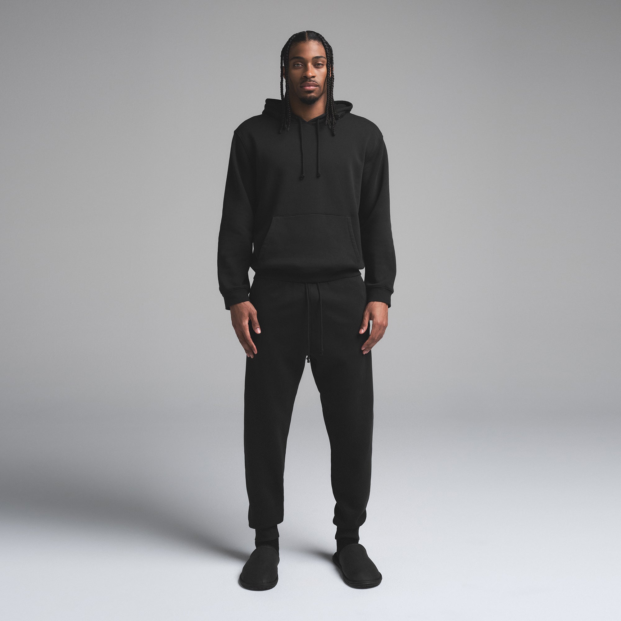 JERSEY LOUNGE MENS ZIP UP HOODIE | ASH