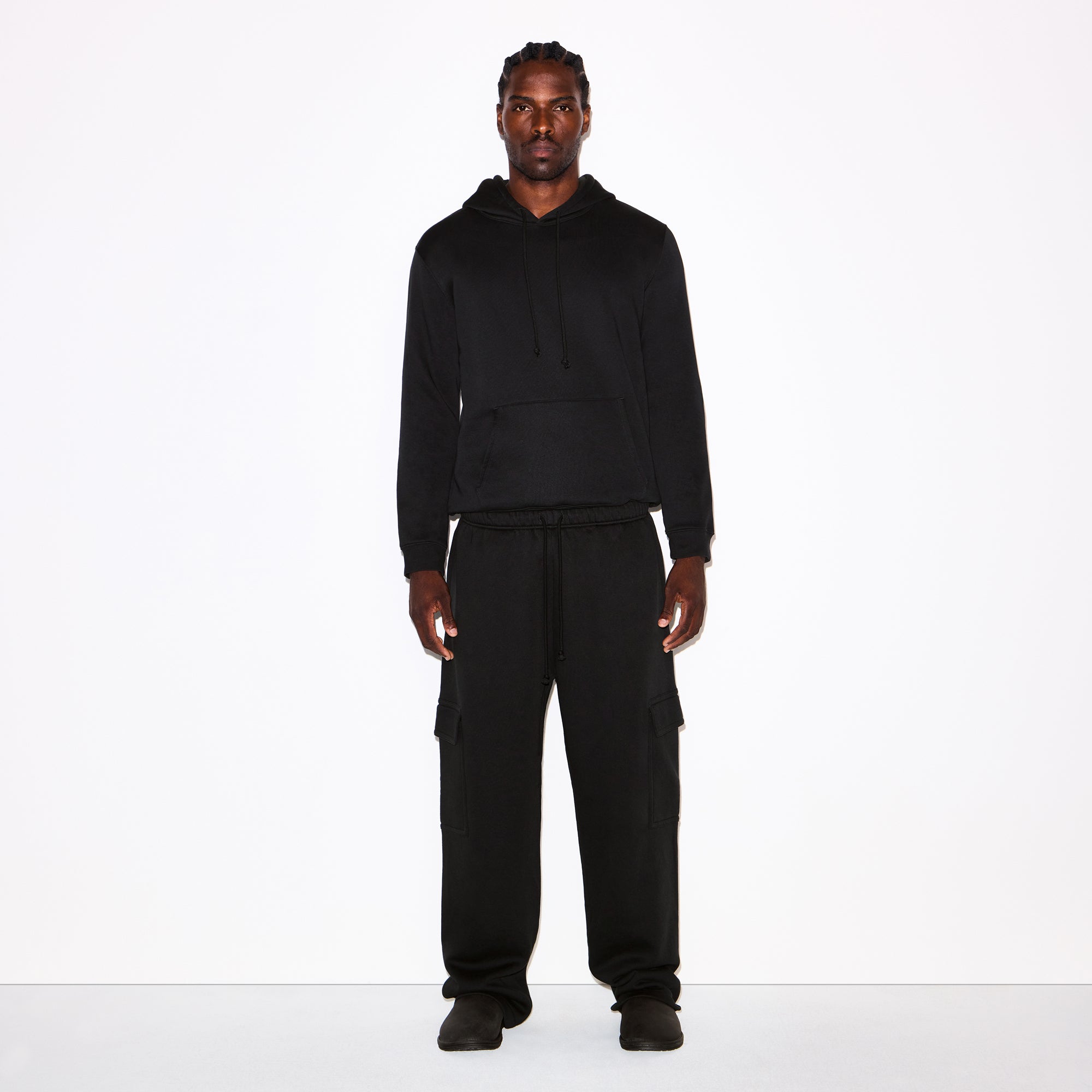 FLEECE LOUNGE MENS CLASSIC HOODIE | WASHED ONYX