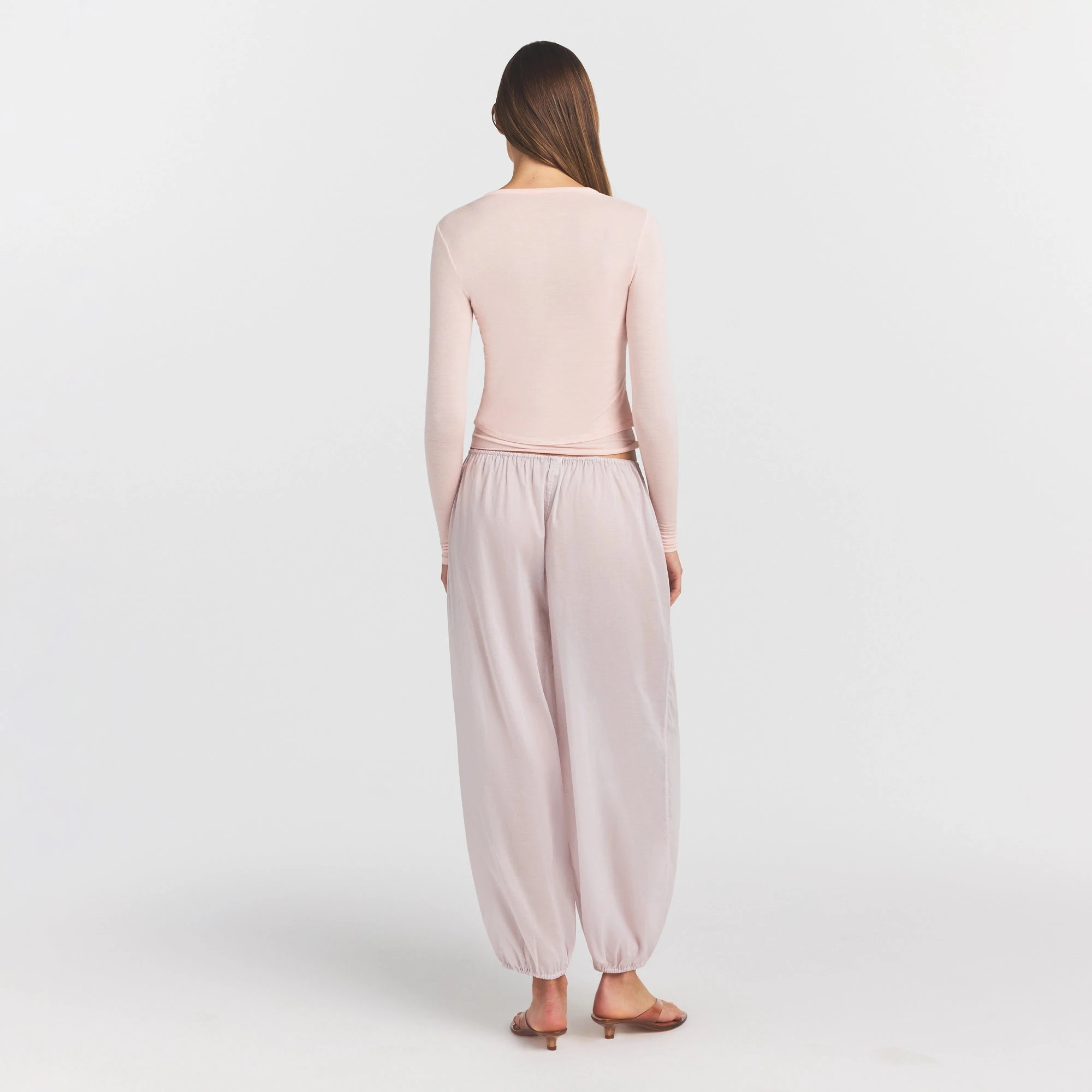 SHEER MODAL CARDIGAN | PRIMROSE ON A MODEL FRONT VIEW @ | FOCUS: 0.0, 1.0, 0.9