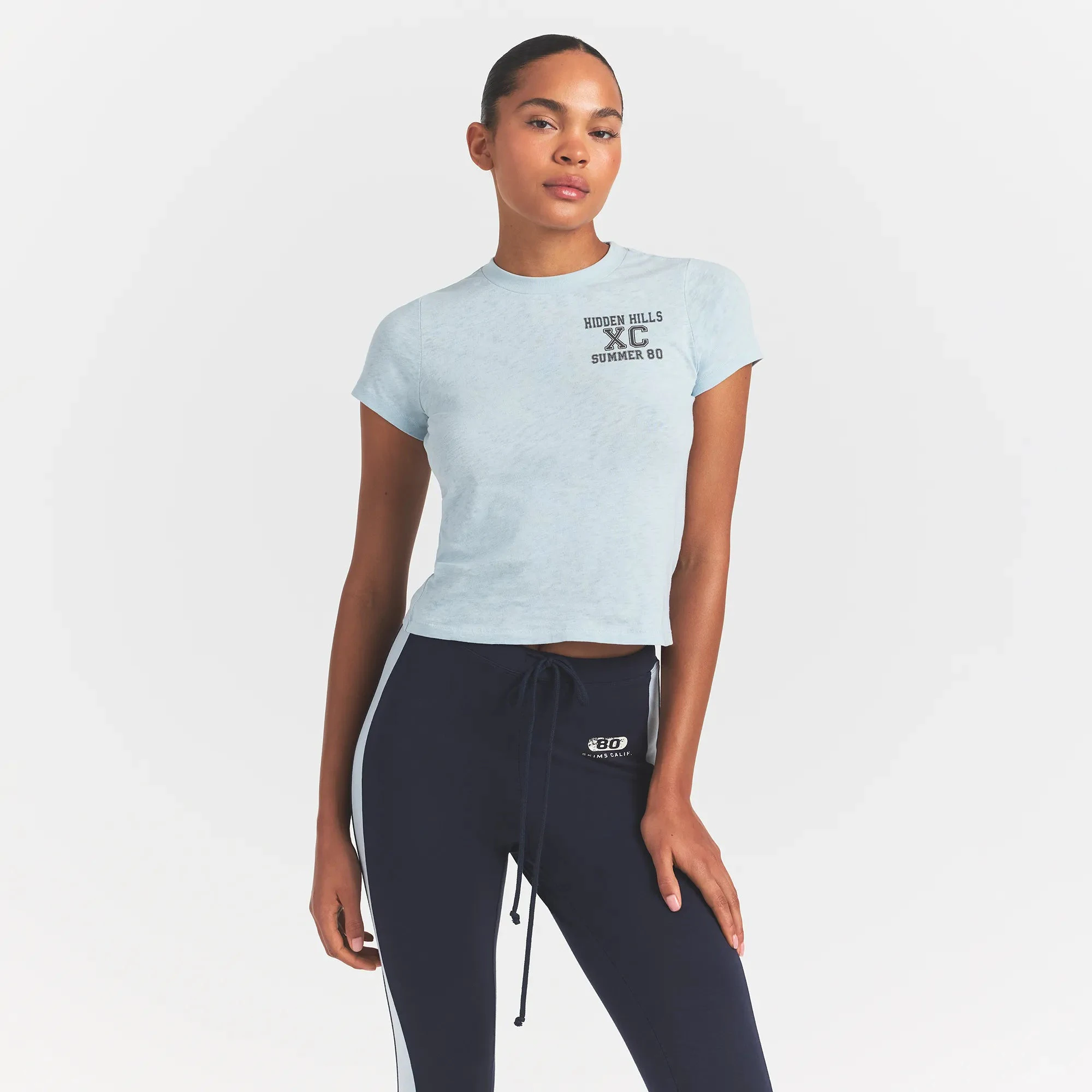 WORN IN JERSEY T-SHIRT | OPAL HIDDEN HILLS ON A MODEL FRONTVIEW @ | FOCUS: 0.0, 1.0, 0.9