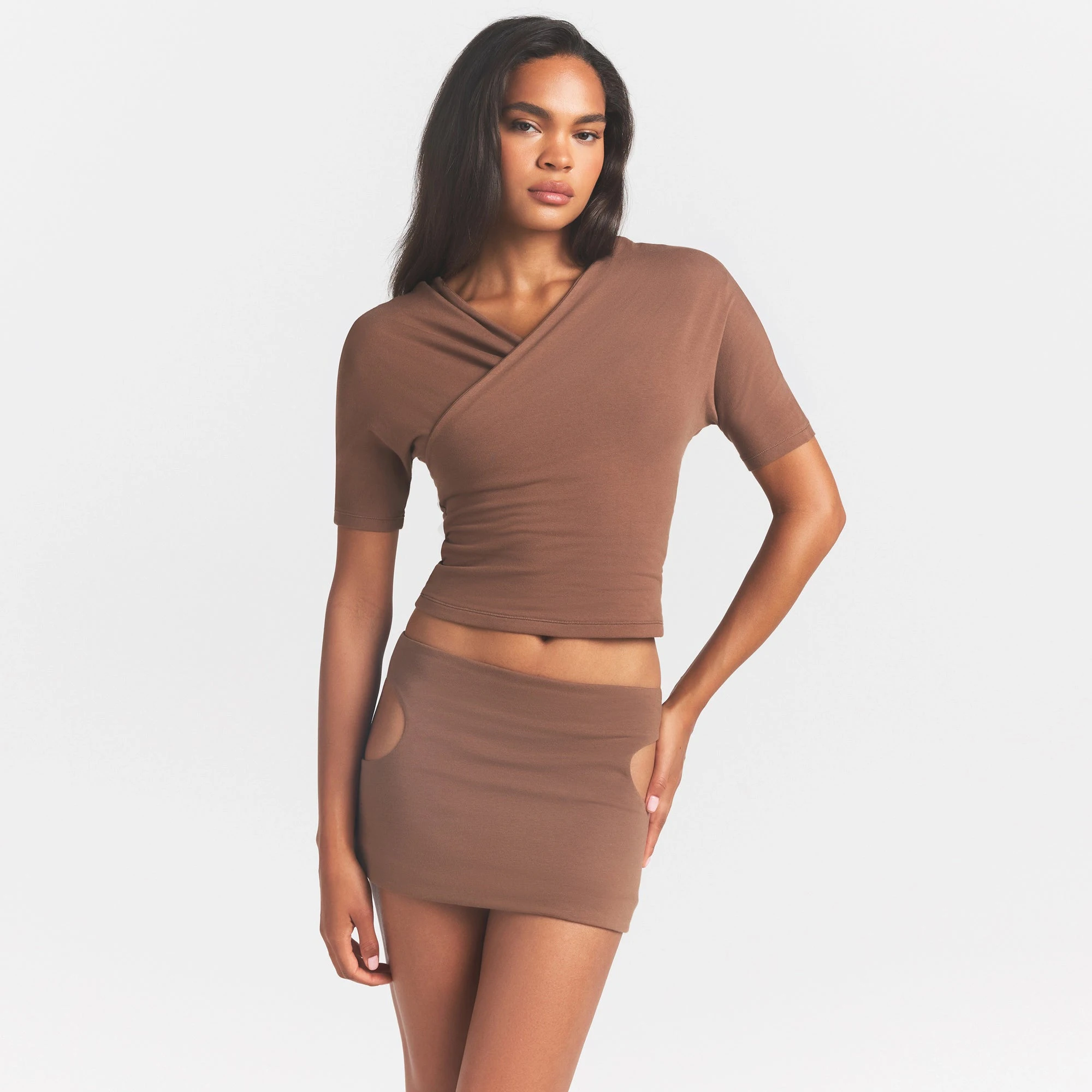 COTTON JERSEY WRAP TOP | JASPER | SKIMS COTTON JERSEY WRAP TOP | JASPER | SKIMS