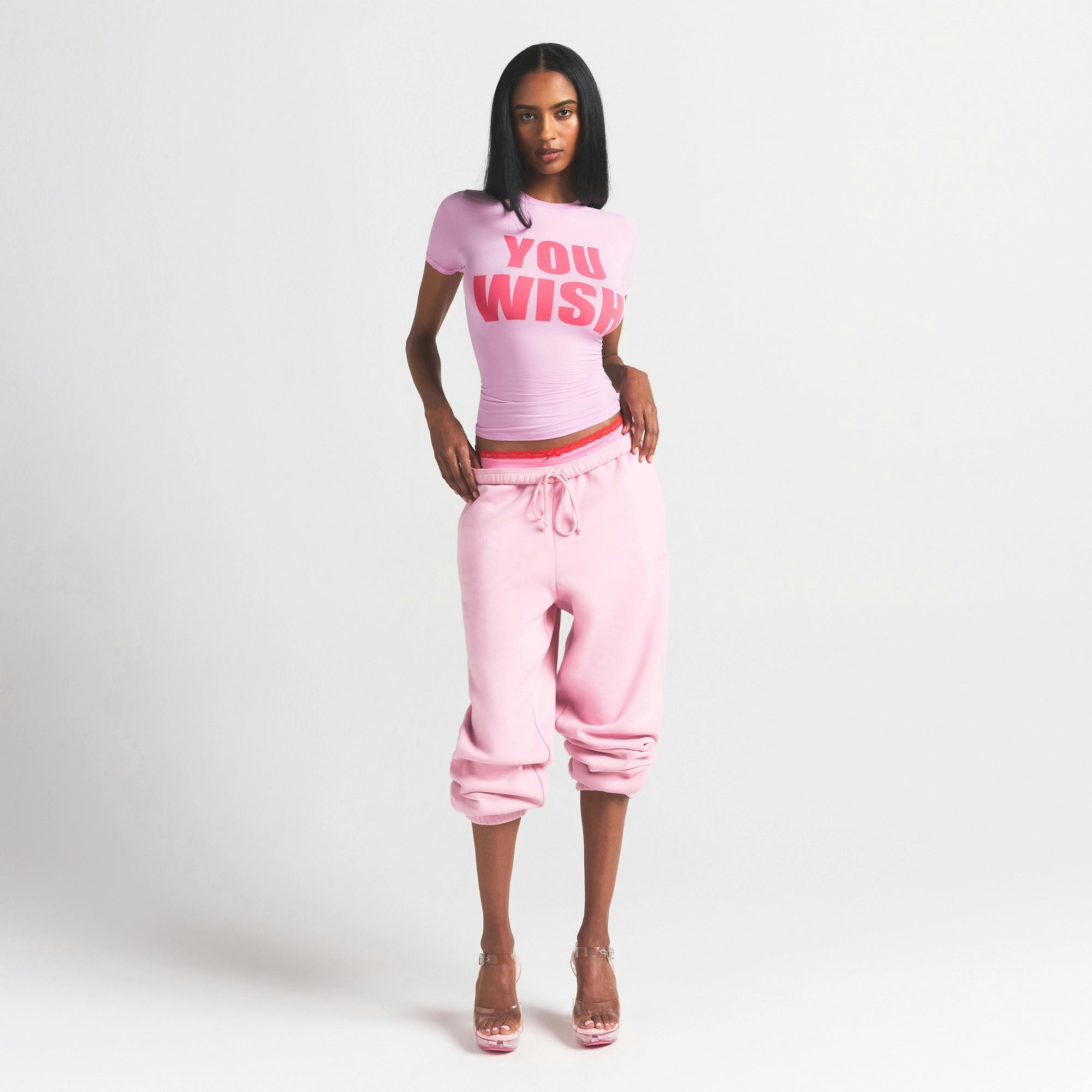 FITS EVERYBODY T-SHIRT | PETAL YOU WISH ON A MODEL FRONT VIEW @ | FOCUS: 0.0, 1.0, 0.9