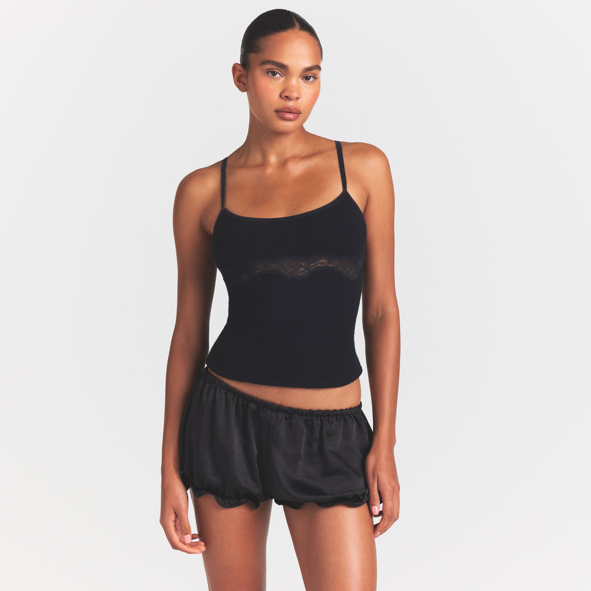 LACE KNIT TANK | OBSIDIAN | SKIMS