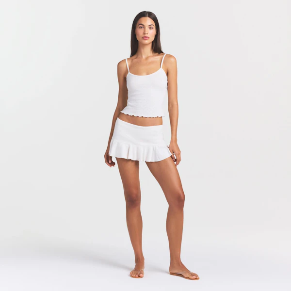 HEAVY POINTELLE CAMI | MARBLE ON A MODEL FRONT VIEW